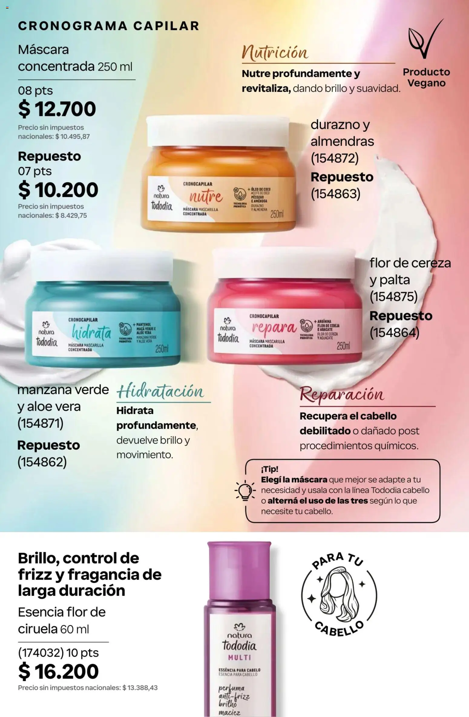 Catálogo Natura Ciclo 10 │ válido desde el 30/06/2026 | Página: 282 | Productos: Mascarilla, Durazno, Fragancia, Aceite
