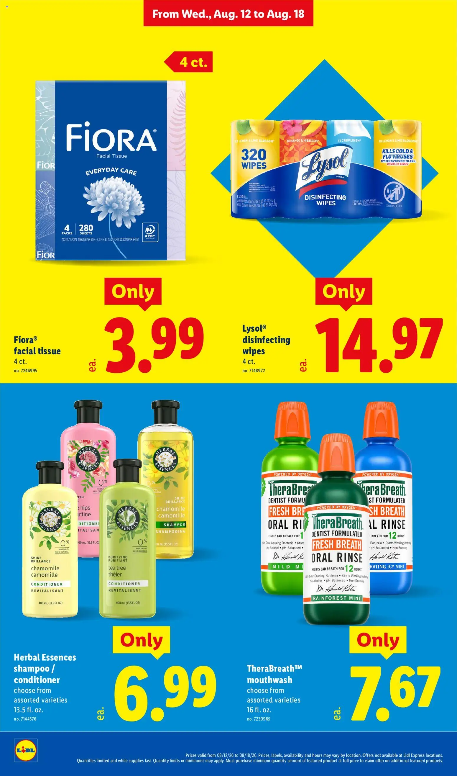Lidl Weekly Ad - valid from 08/12/2026 | Page: 22 | Products: Shampoo, Conditioner, Tea, Lemon
