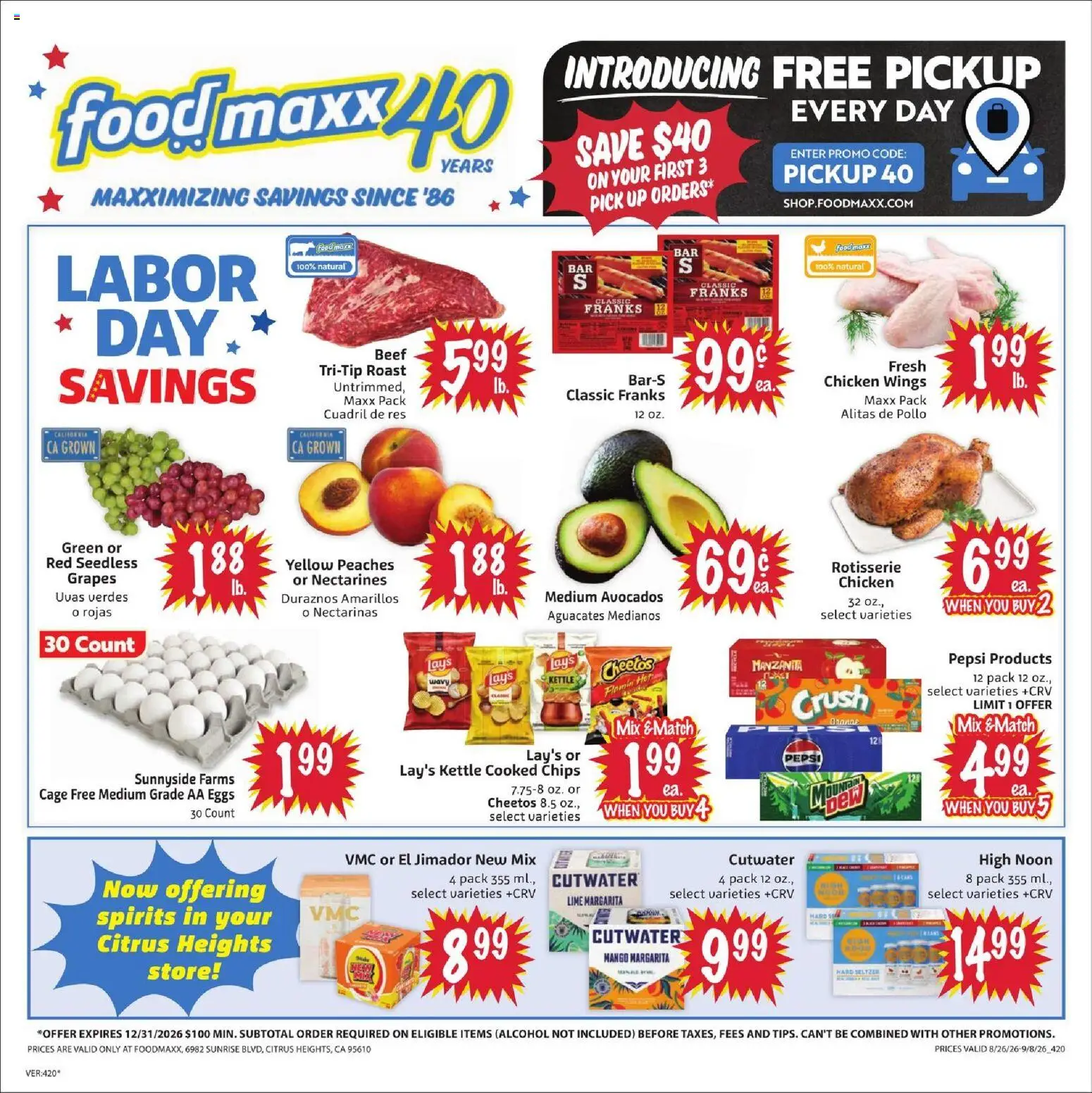 FoodMaxx Weekly Ad - valid from 08/26/2026 | Page: 1 | Products: Chicken, Chips, Lime, Kettle