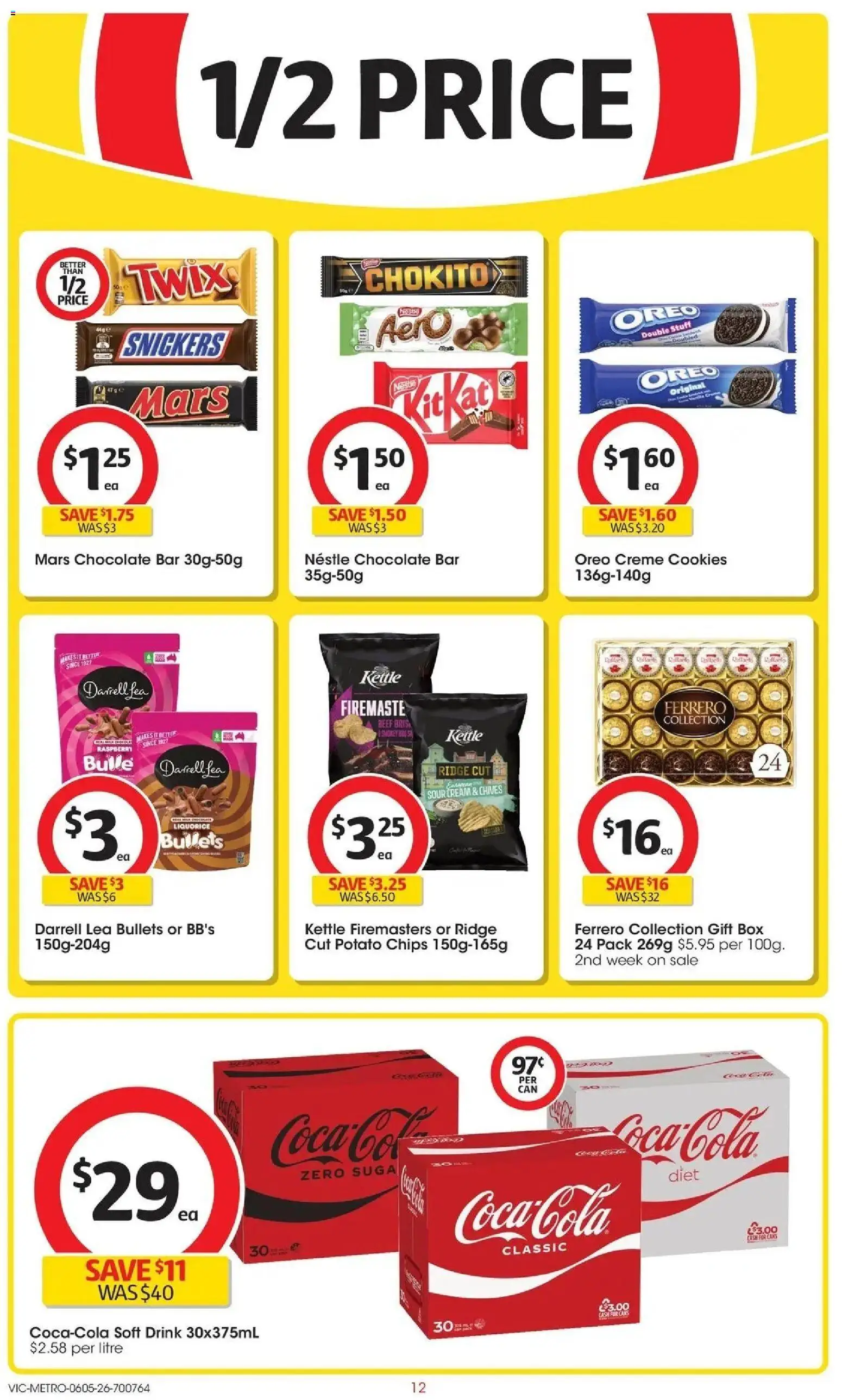 Coles catalogue - valid from 05.05.2026 | Page: 12 | Products: Chocolate, Coca Cola, Chips, Raspberry