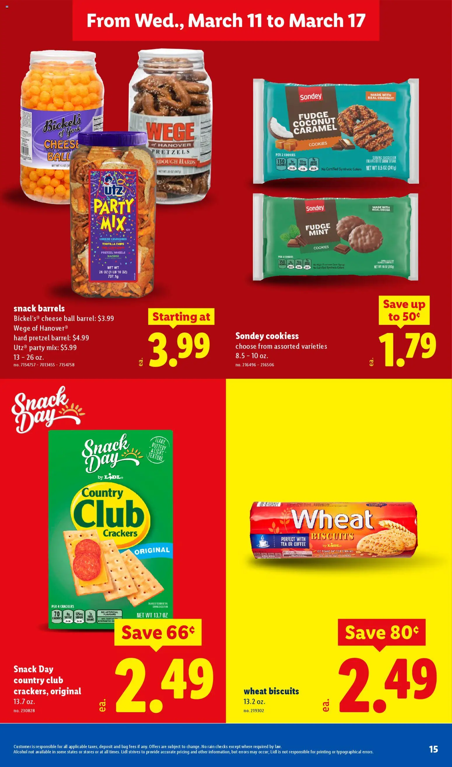 Lidl Weekly Ad - valid from 11.03.2026 | Page: 15 | Products: Tea, Chips, Cookies, Bag