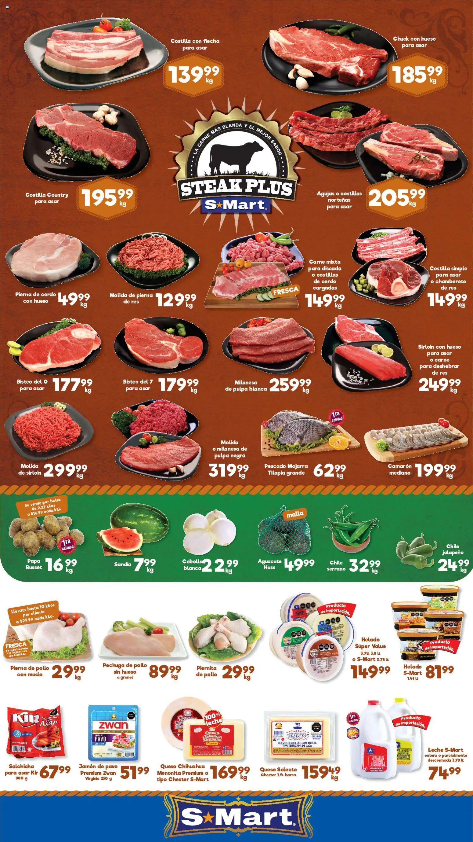 Nuevas ofertas de S-Mart válidas en toda la República Mexicana desde el 10/07/2026. ¡Encuentra las mejores ofertas en S-Mart folleto Monterrey! | Página: 1 | Productos: Milanesa, Sandía, Bolsa, Barra