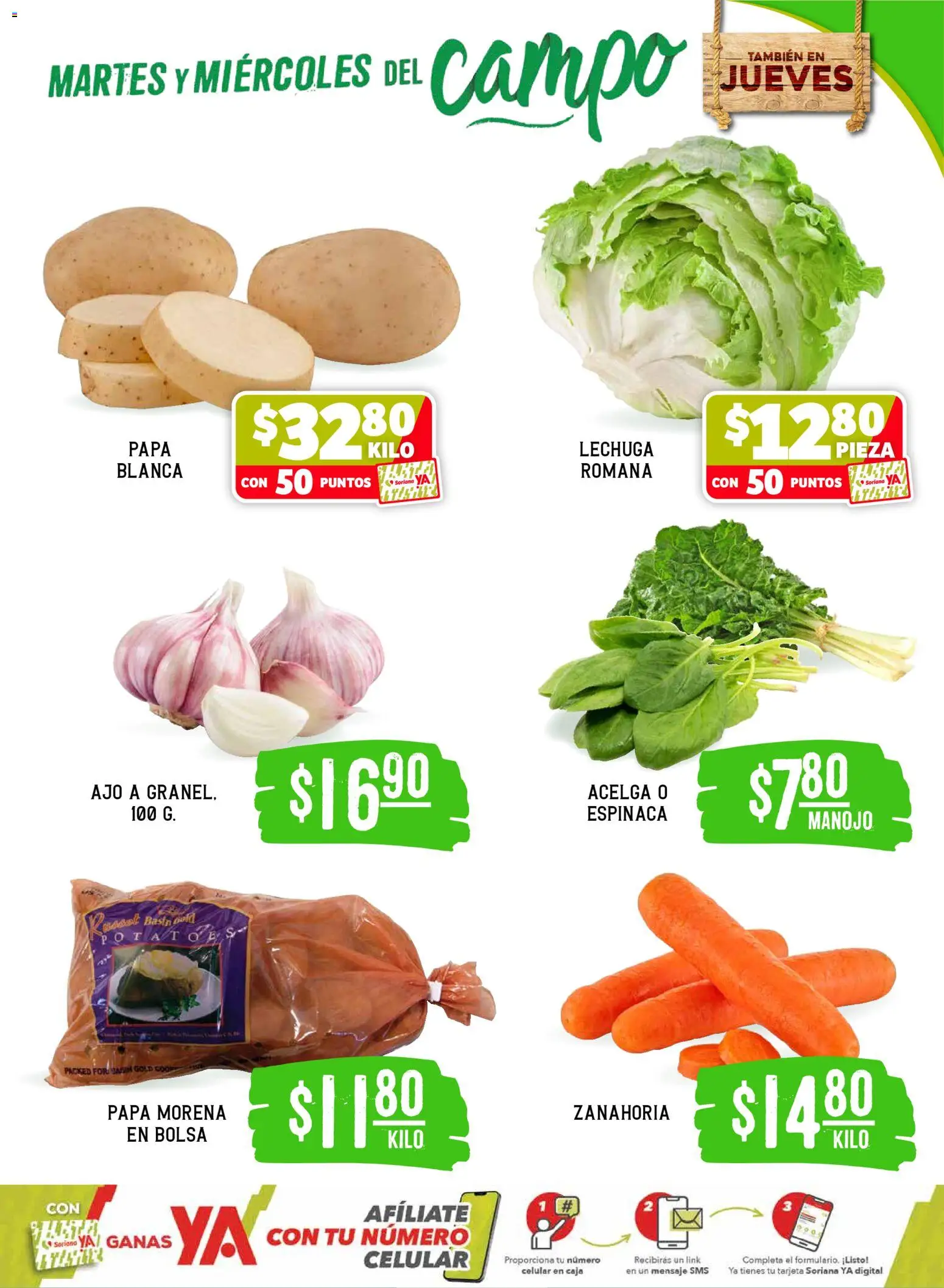 Nuevas ofertas de Soriana válidas en toda la República Mexicana desde el 12.05.2026. ¡Encuentra las mejores ofertas en Soriana Martes y Miércoles del Campo Súper: Saltillo y Torreón! | Página: 3 | Productos: Acelga, Bolsa, Lechuga, Caja