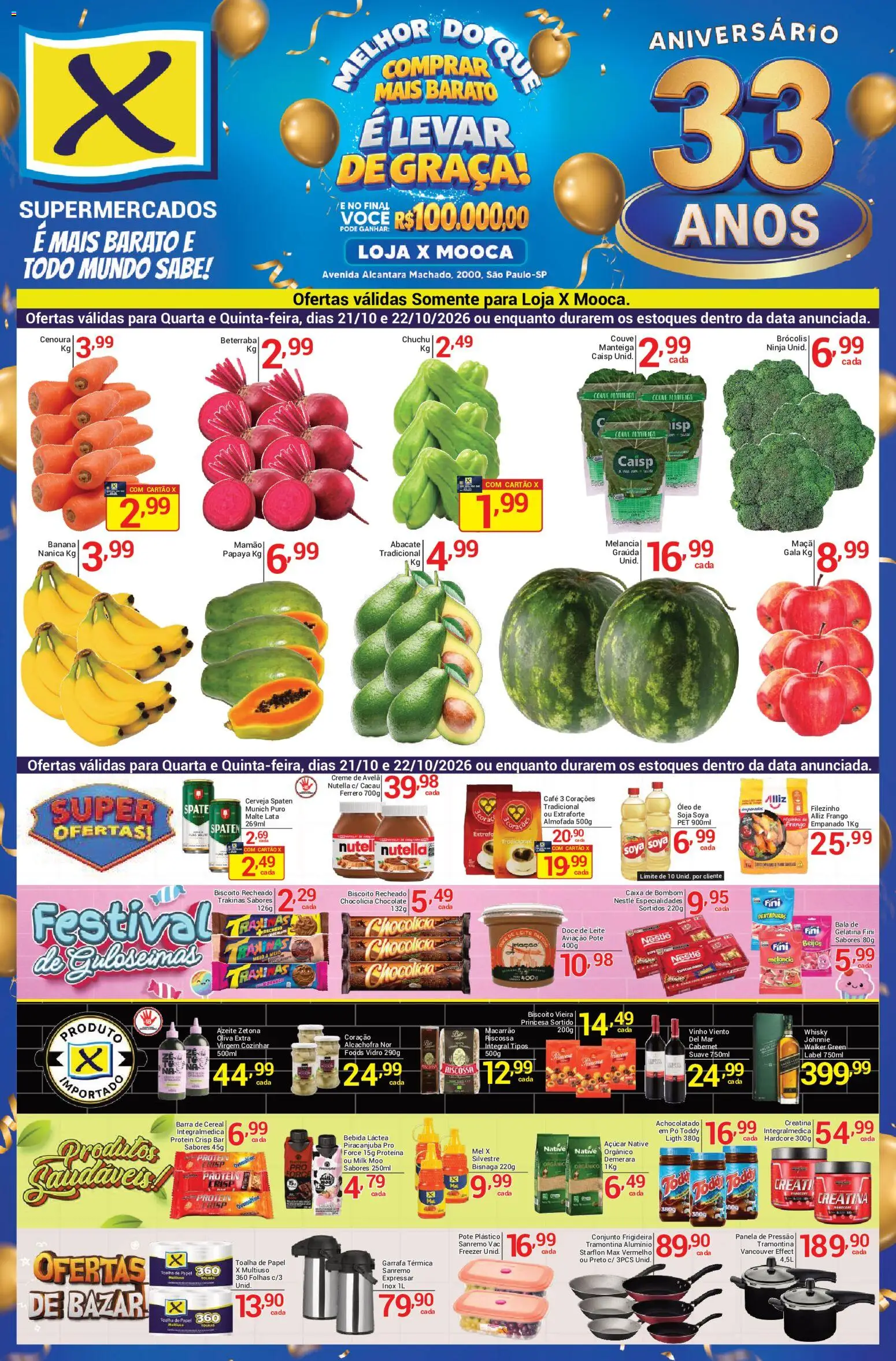X Supermercados Folheto - válido de 21/10/2026 | Página: 1