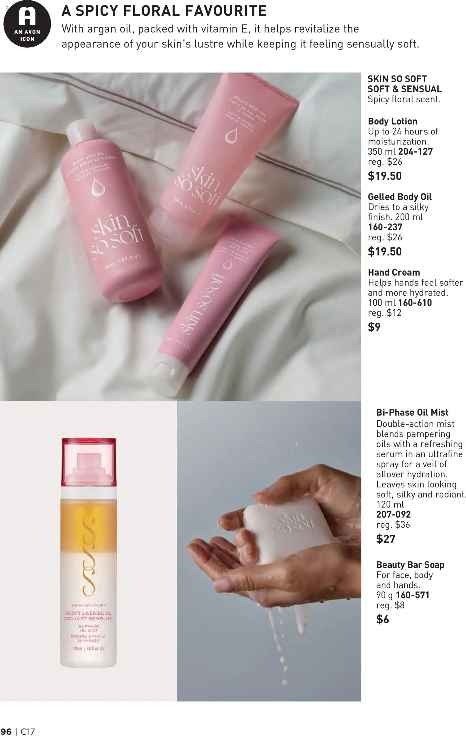 Avon flyer valid from Aug 13, 2026 | Page: 96 | Products: Cream, Body lotion, Soap, Oil