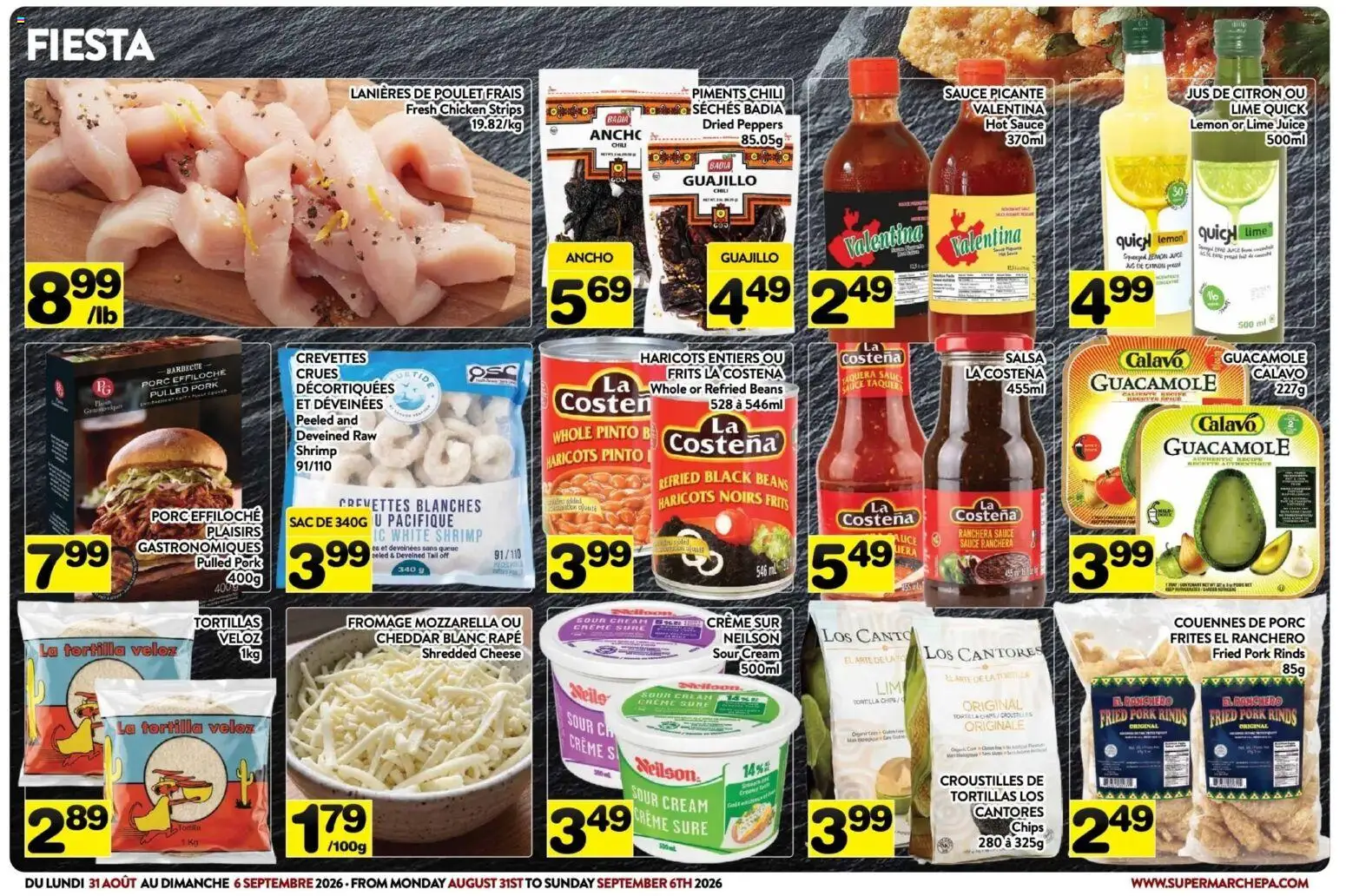 Pa Supermarché flyer valid from Aug 31, 2026 | Page: 3 | Products: Cream, Cheese, Juice, Pork