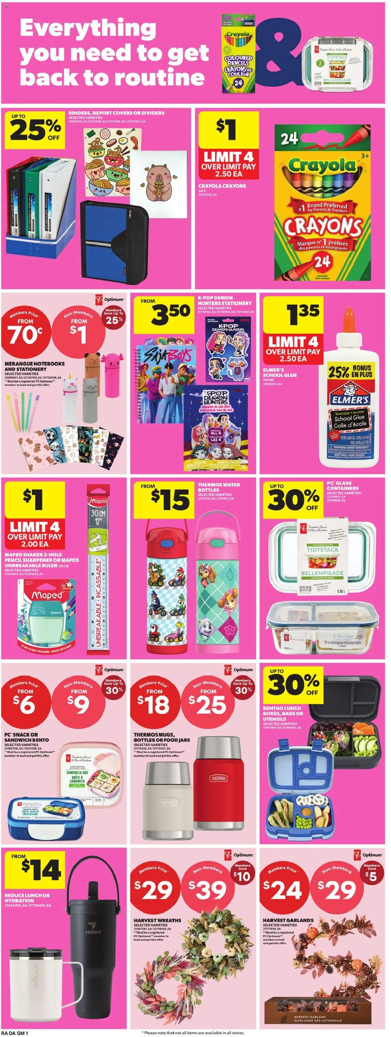 Atlantic Superstore flyer valid from Aug 27, 2026 | Page: 19 | Products: Bag, Pencil sharpener, Food, Wreaths