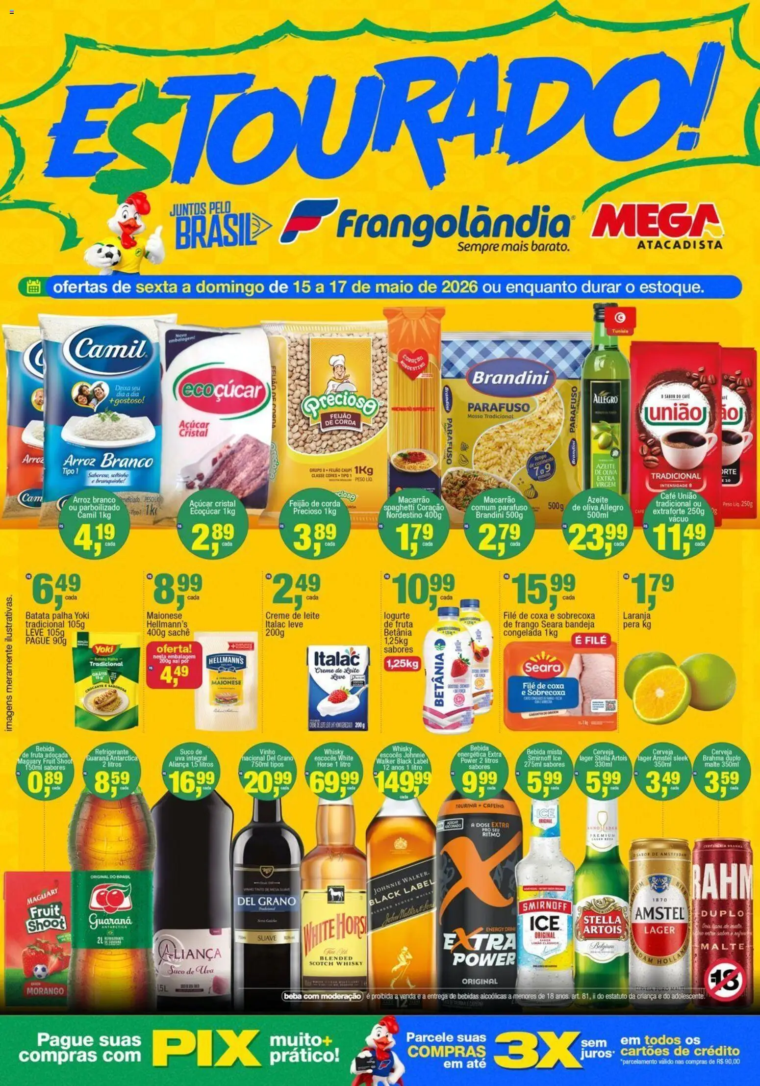Frangolândia Folheto - válido de 15.05.2026 | Página: 1 | Produtos: Vinho, Cerveja, Arroz, Refrigerante