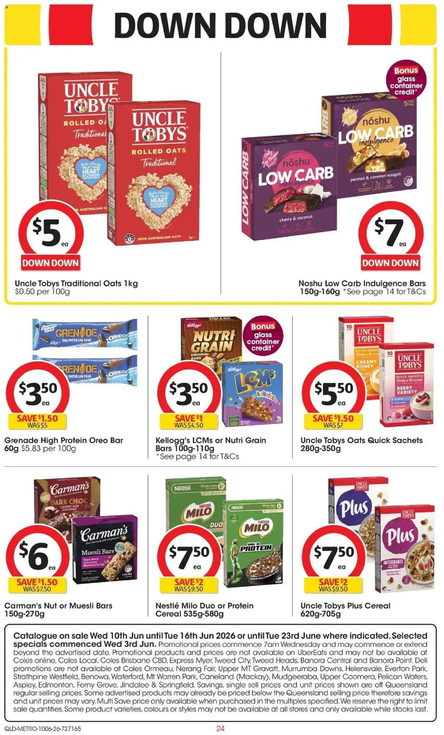 Coles catalogue - valid from 09.06.2026 | Page: 24 | Products: Honey, Oats, Cereal, Sugar