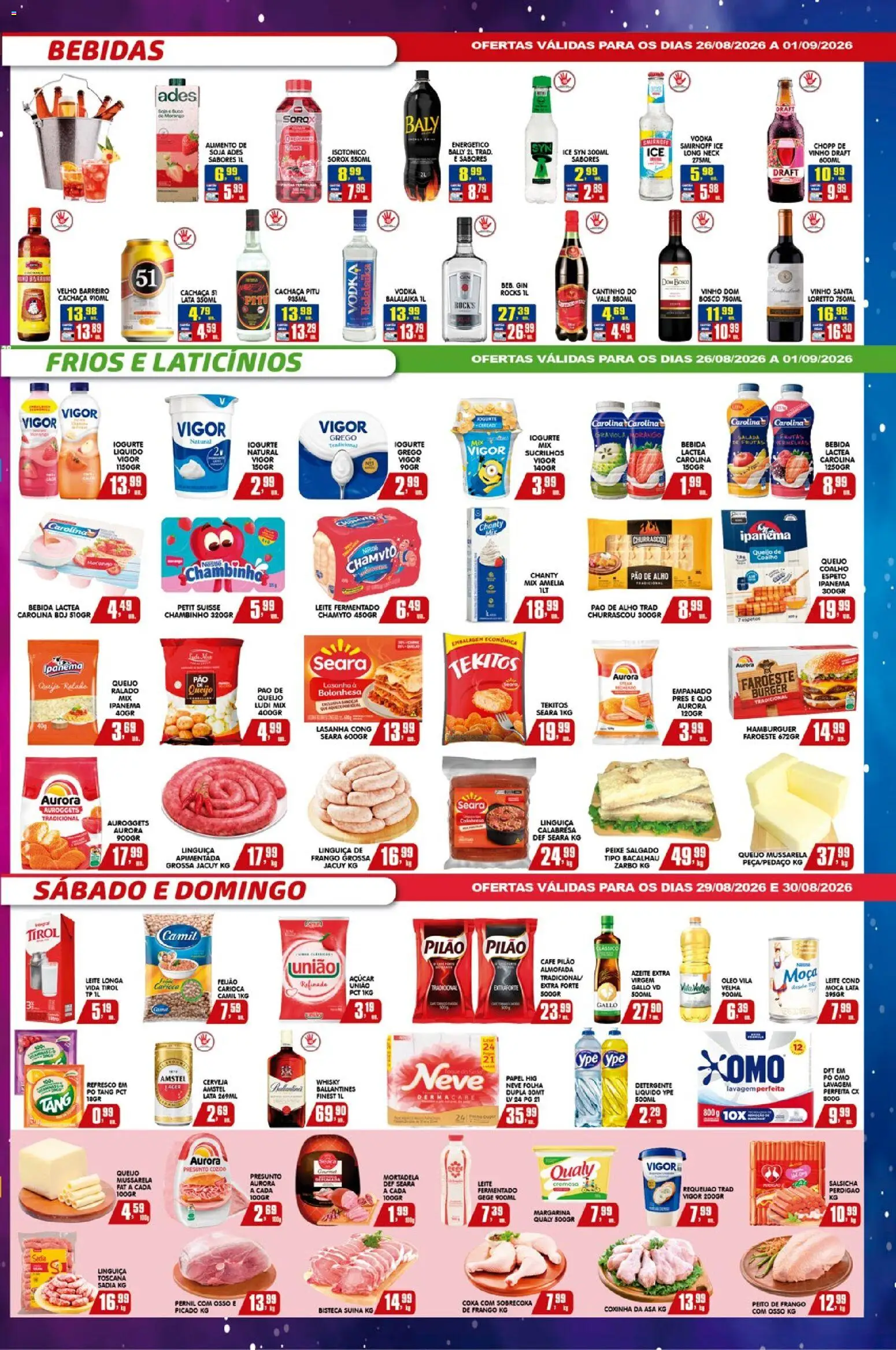 Higa's Supermercado Folheto - válido de 26/08/2026 | Página: 3 | Produtos: Bacalhau, Iogurte natural, Isotônico, Margarina