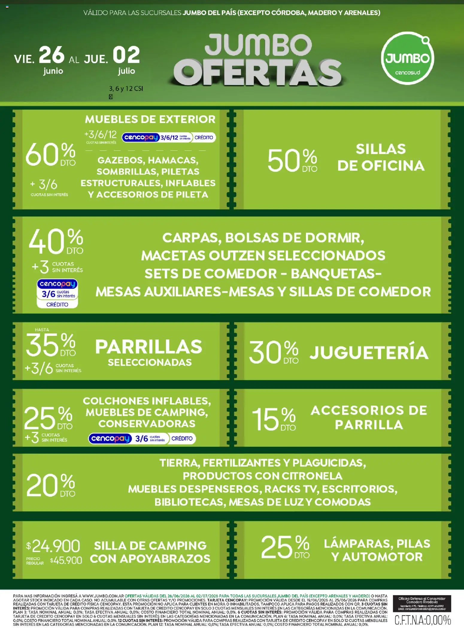 Jumbo - Ofertas | Electro y Hogar │ válido desde el 26/06/2026 | Página: 3 | Productos: Teléfono, Parrilla, Citronela, Pileta