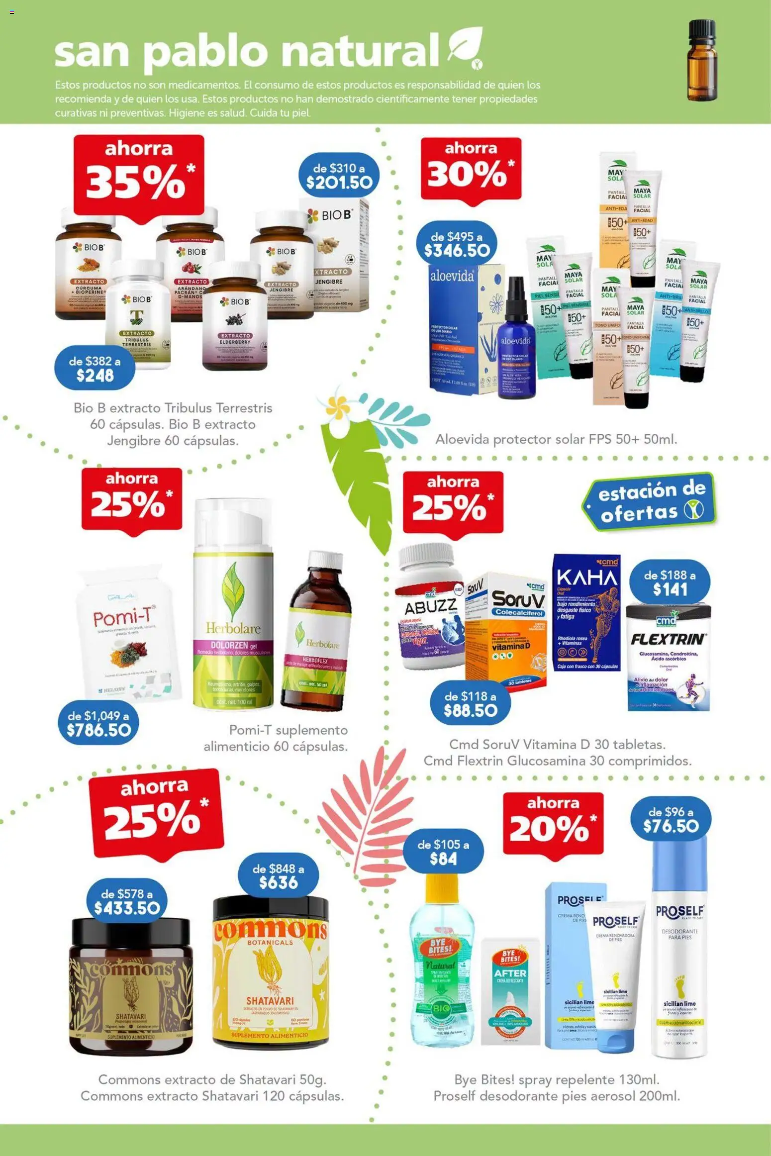 Nuevas ofertas de Farmacia San Pablo válidas en toda la República Mexicana desde el 19/07/2026. ¡Encuentra las mejores ofertas en Farmacia San Pablo catálogo! | Página: 6 | Productos: Desodorante, Frasco, Cúrcuma, Protector solar