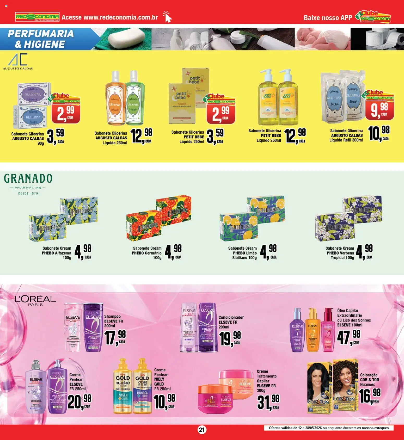 RedEconomia Folheto - válido de 12.05.2026 | Página: 21 | Produtos: Linhaça, Condicionador, Óleo, Creme para pentear