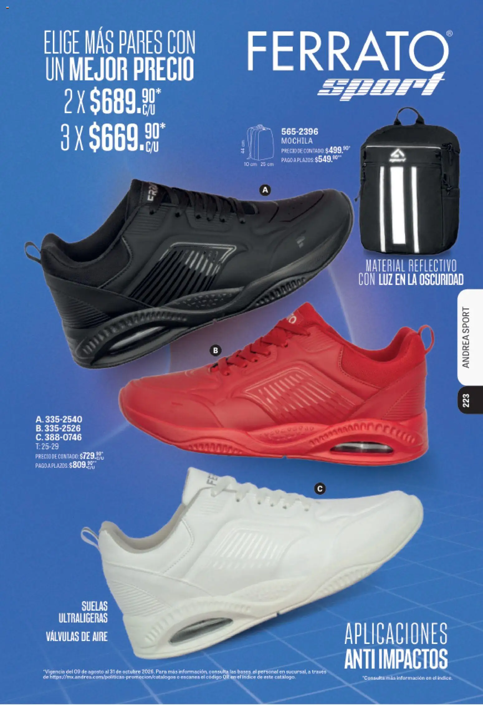 Nuevas ofertas de Andrea válidas en toda la República Mexicana desde el 09/08/2026. ¡Encuentra las mejores ofertas en Andrea catálogo Deportivo Completo! | Página: 223