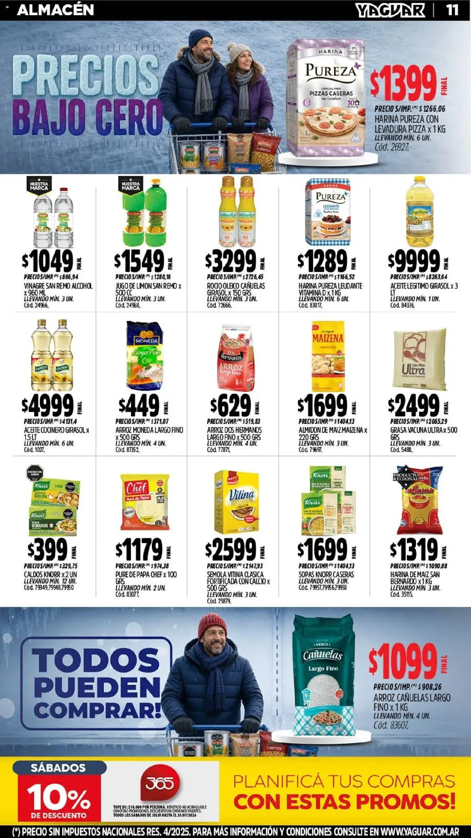 Yaguar - Oferta Semanal Salta │ válido desde el 27/07/2026 | Página: 15 | Productos: Harina, Vinagre, Pizza, Arroz