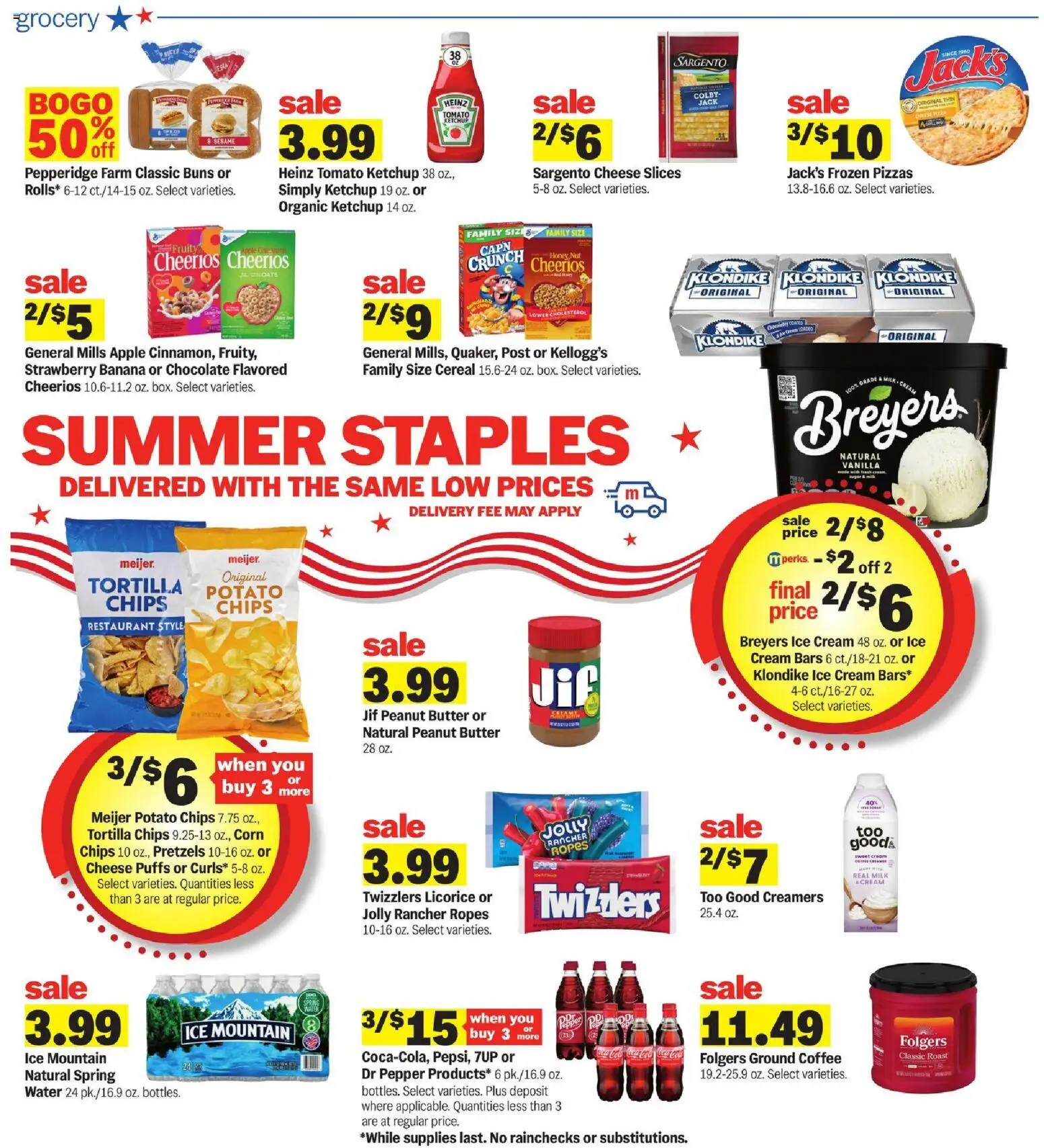Meijer Weekly Ad - valid from 07/22/2026 | Page: 3 | Products: Corn, Cheese, Ketchup, Ice cream