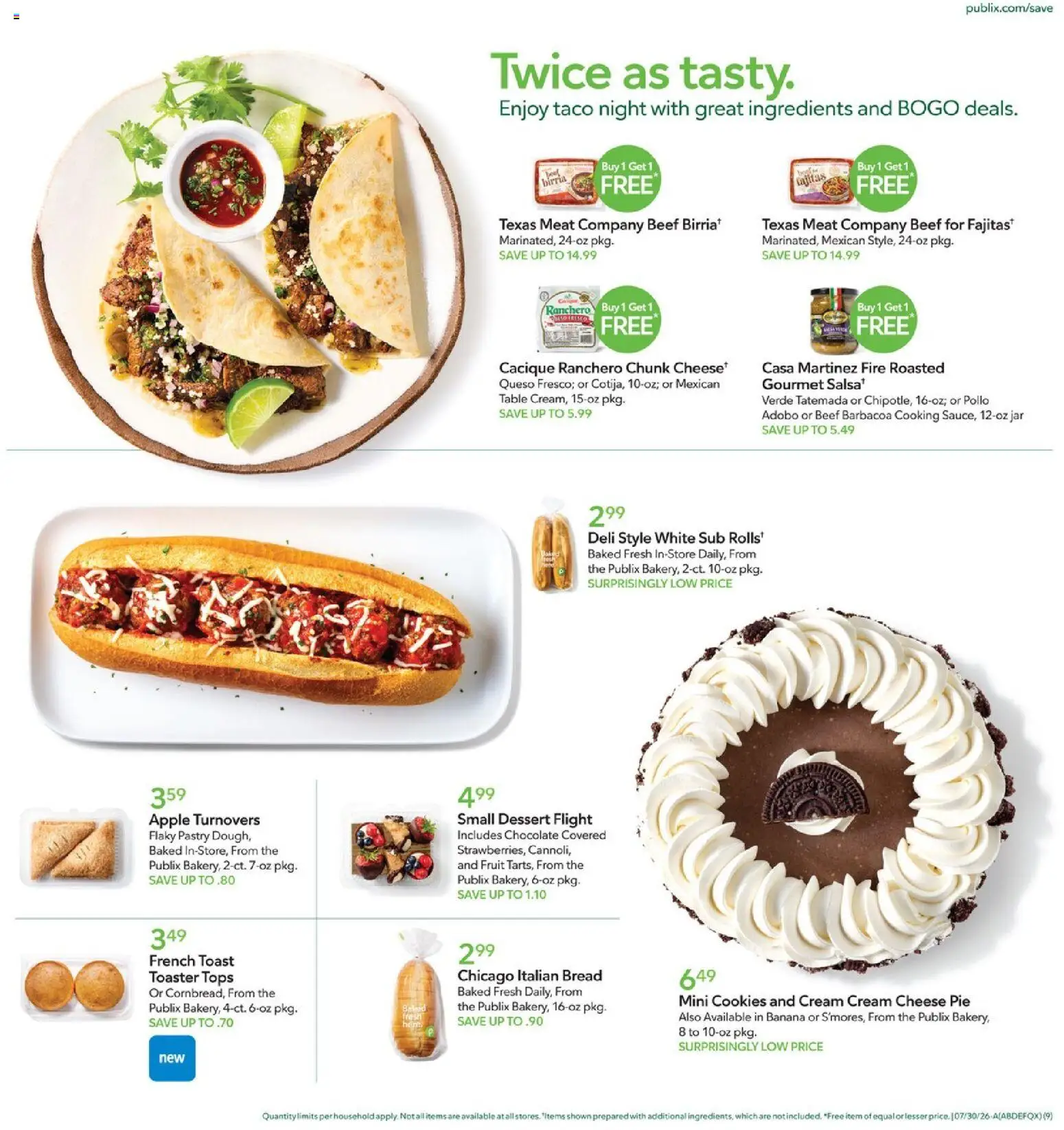 Publix Weekly Ad - valid from 07/29/2026 | Page: 9 | Products: Toaster, Cheese, Chocolate, Beef