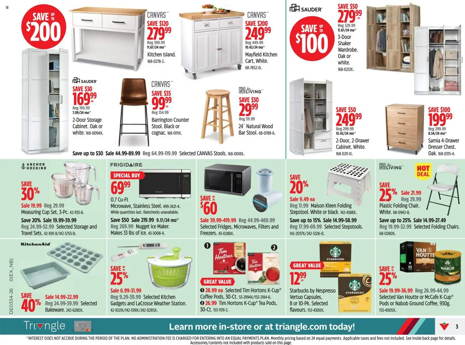 Canadian Tire flyer valid from Aug 20, 2026 | Page: 3 | Products: Tea, Dresser, Coffee, Ice