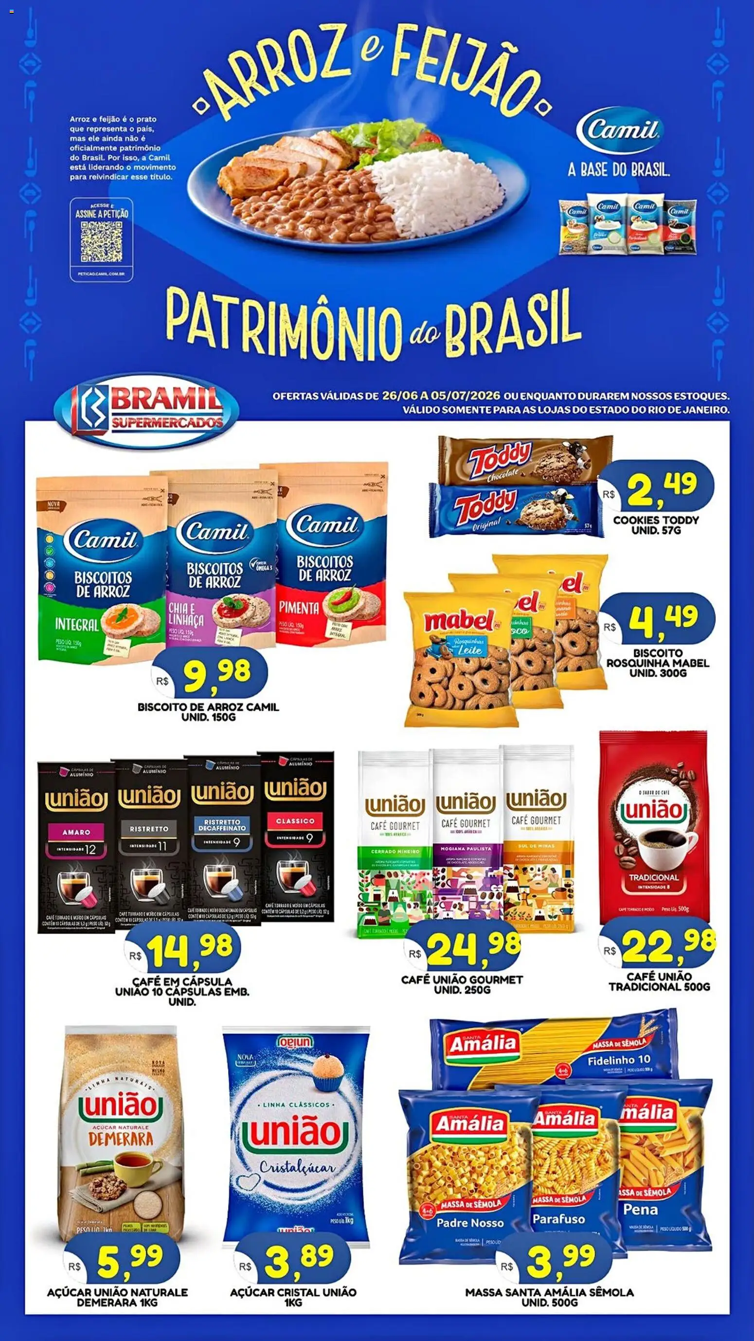 Bramil Supermercados Folheto - válido de 26/06/2026 | Página: 1 | Produtos: Pimenta, Biscoito, Chia, Massa