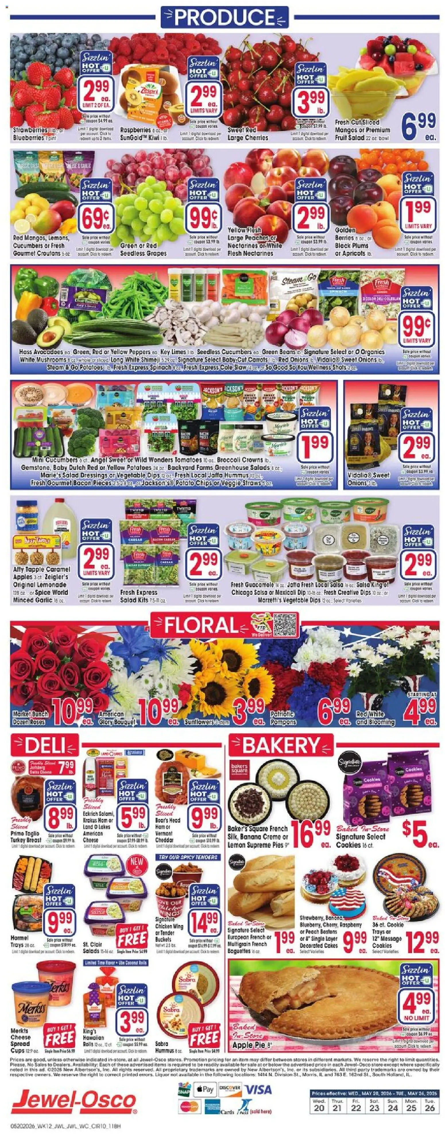 Jewel Osco Weekly Ad - IN - valid from 20.05.2026 | Page: 10 | Products: Bakery, Chips, Lemon, Grapes