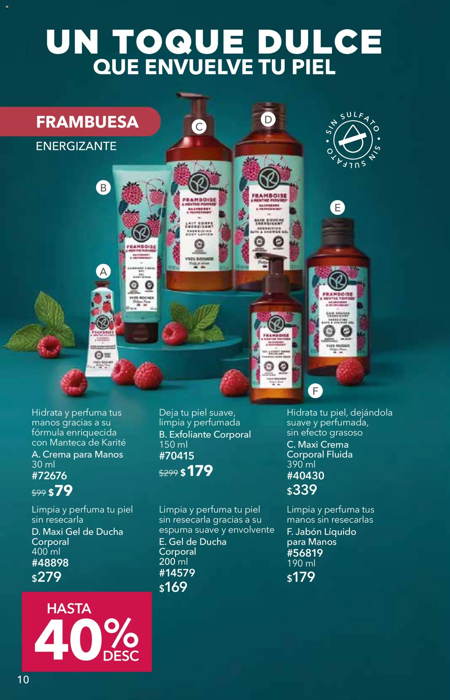 Nuevas ofertas de Yves Rocher válidas en toda la República Mexicana desde el 06/10/2026. ¡Encuentra las mejores ofertas en Yves Rocher campaña 14 2026! | Página: 10 | Productos: Crema para manos, Jabón líquido, Exfoliante, Espuma