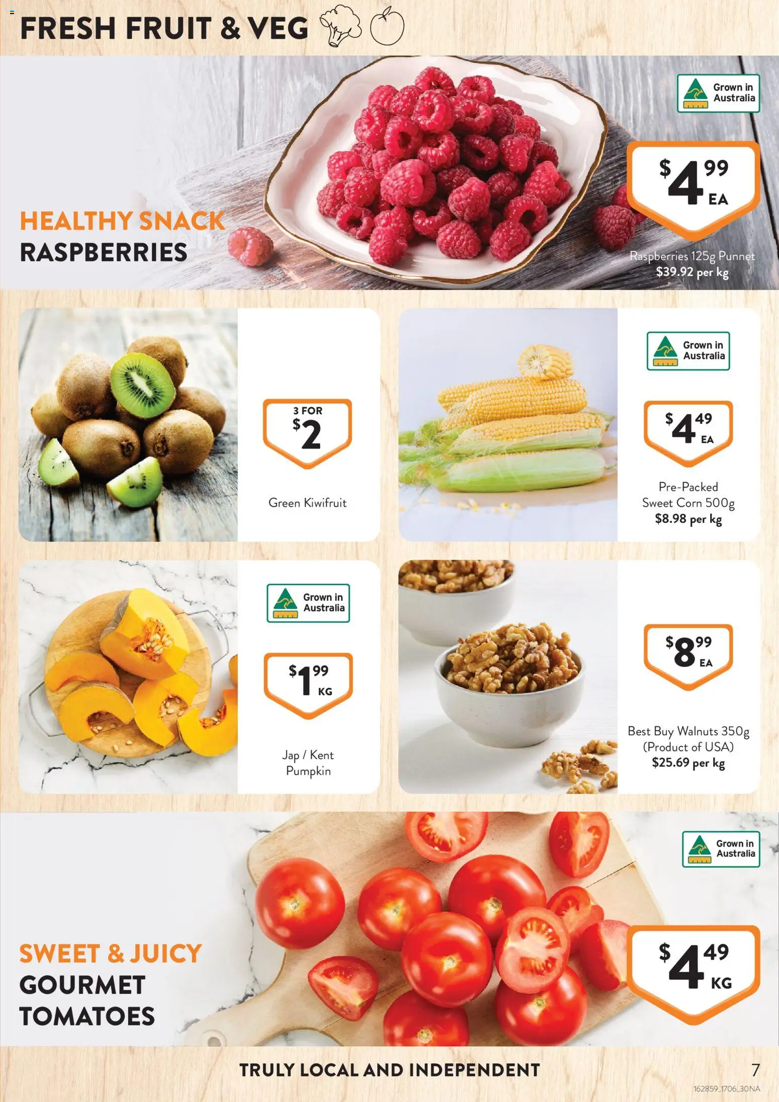 Foodworks catalogue - valid from 17.06.2026 | Page: 7 | Products: Tomatoes, Kiwifruit, Pumpkin