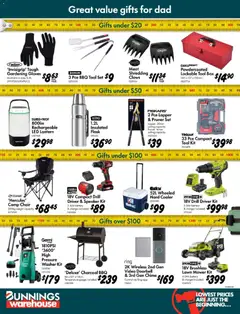 Preview of Bunnings Gifts Built for Dad - valid from 12/08/2026 | Page: 12 | Products: Box, Gloves, Doorbell, Weight