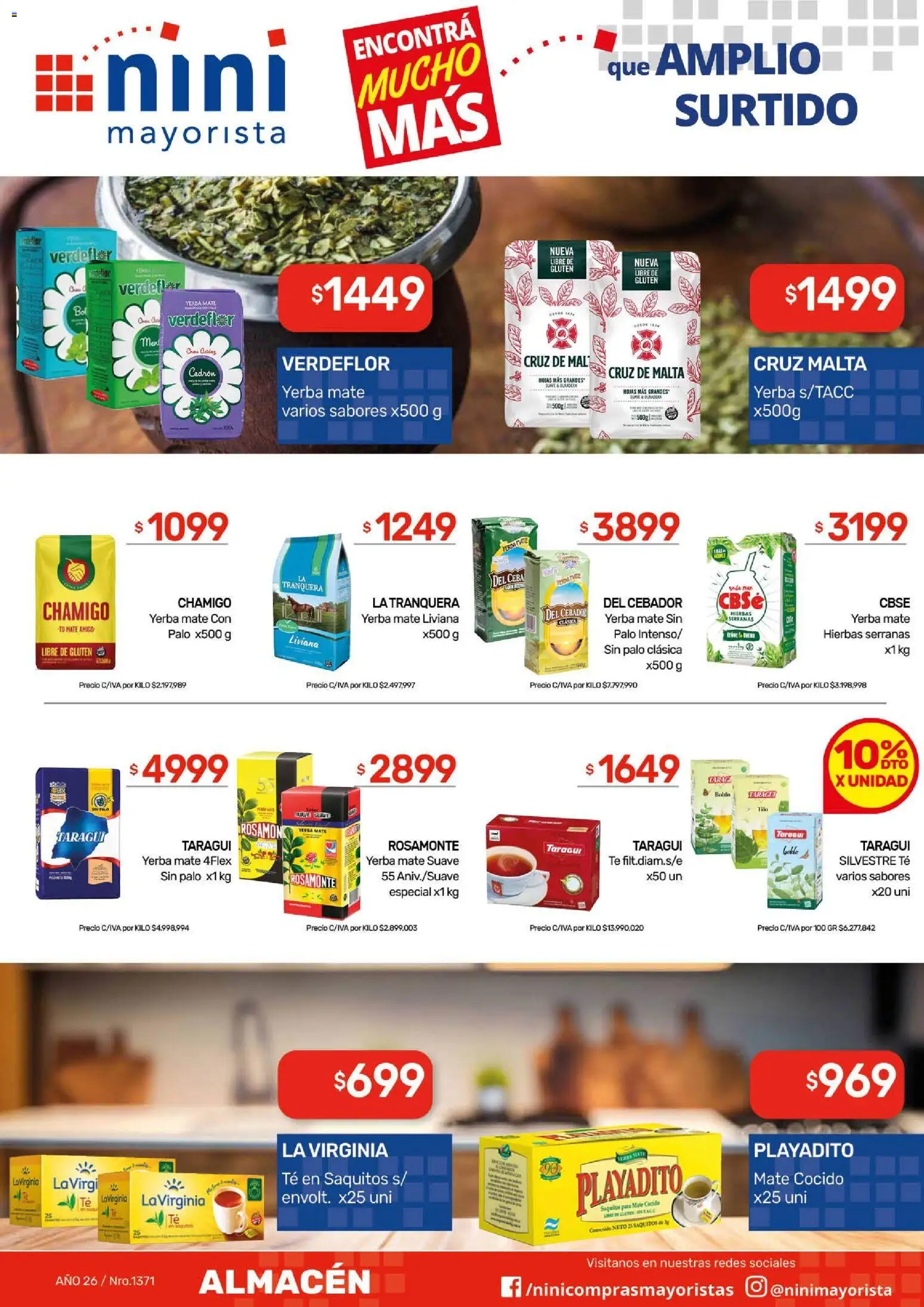 NINI Mayorista ofertas │ válido desde el 03/08/2026 | Página: 28 | Productos: Hierbas, Mate, Yerba, Té