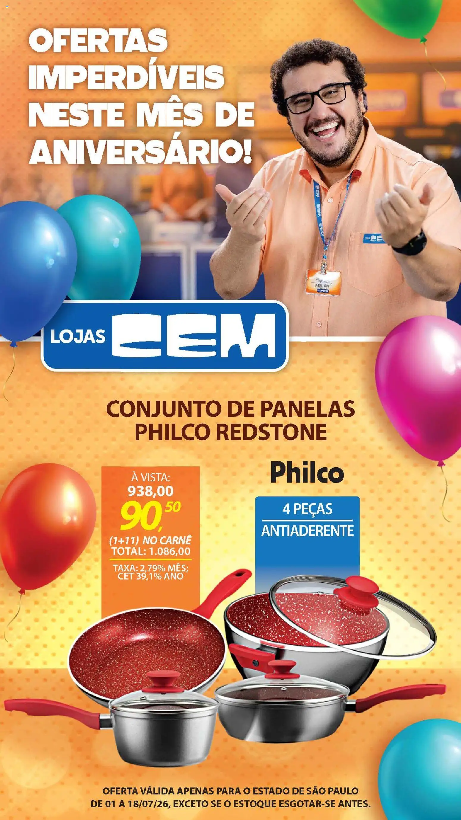 Lojas Cem Folheto - válido de 01/07/2026 | Página: 77 | Produtos: Conjunto de panelas, Carne