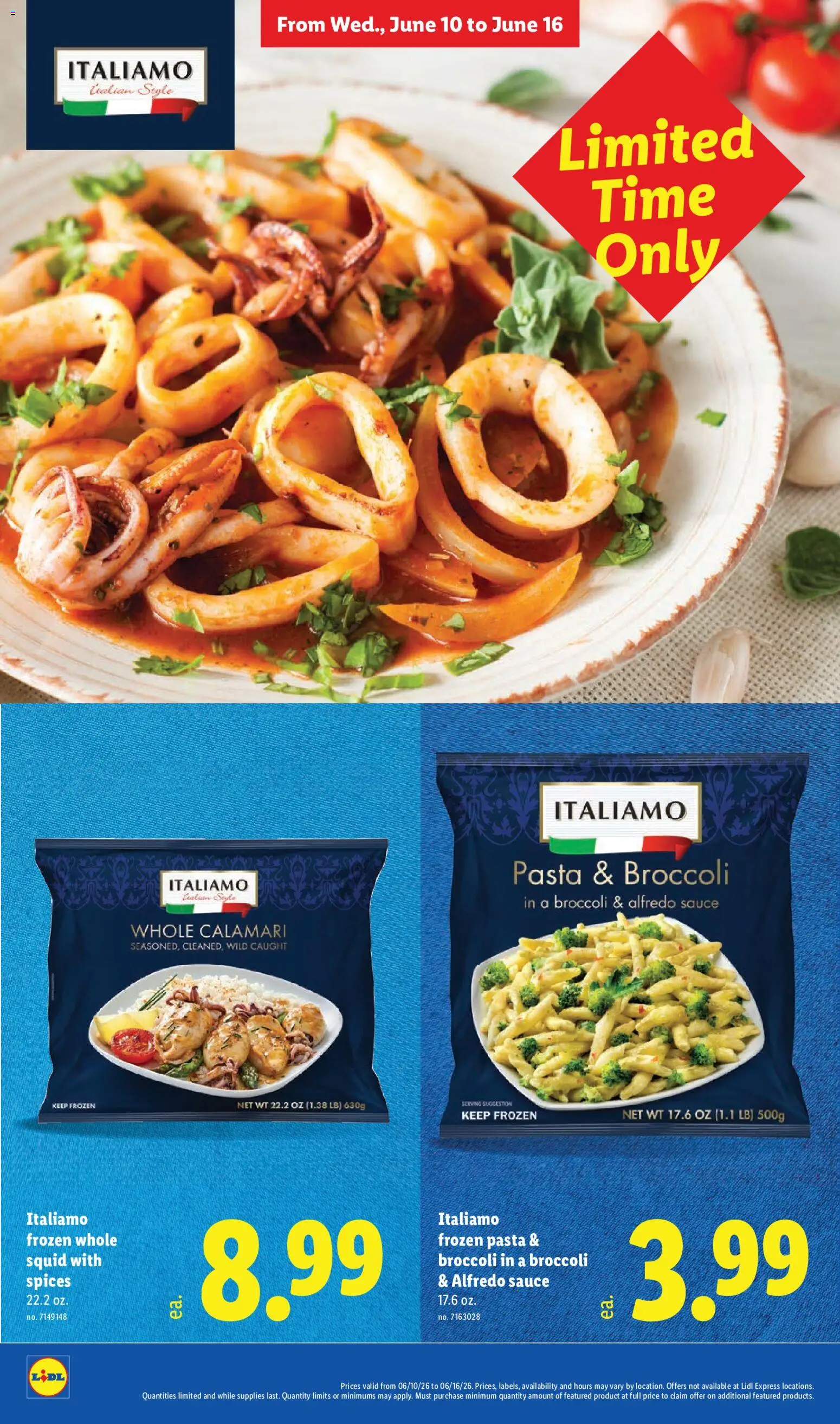 Lidl Weekly Ad - valid from 10.06.2026 | Page: 8 | Products: Broccoli, Pasta, Spices, Sauce