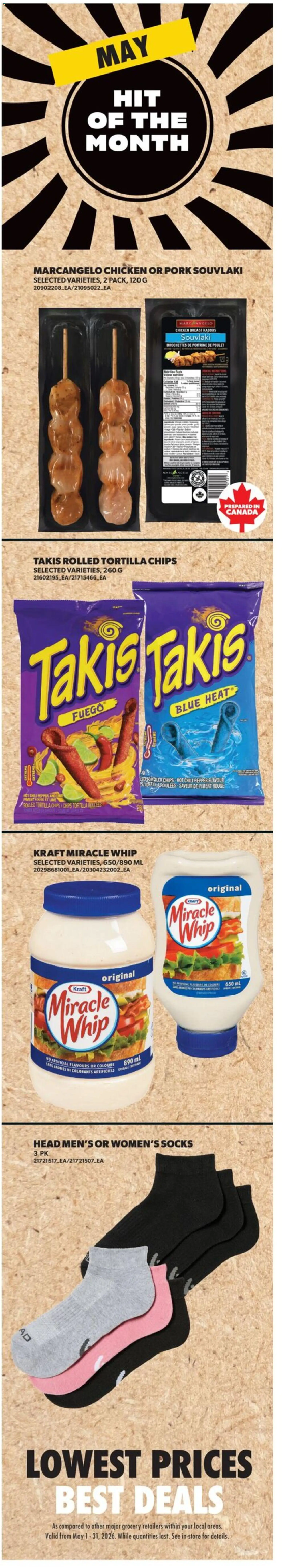 Real Canadian Superstore flyer valid from 07.05.2026 | Page: 8 | Products: Chips, Socks, Chicken, Pork