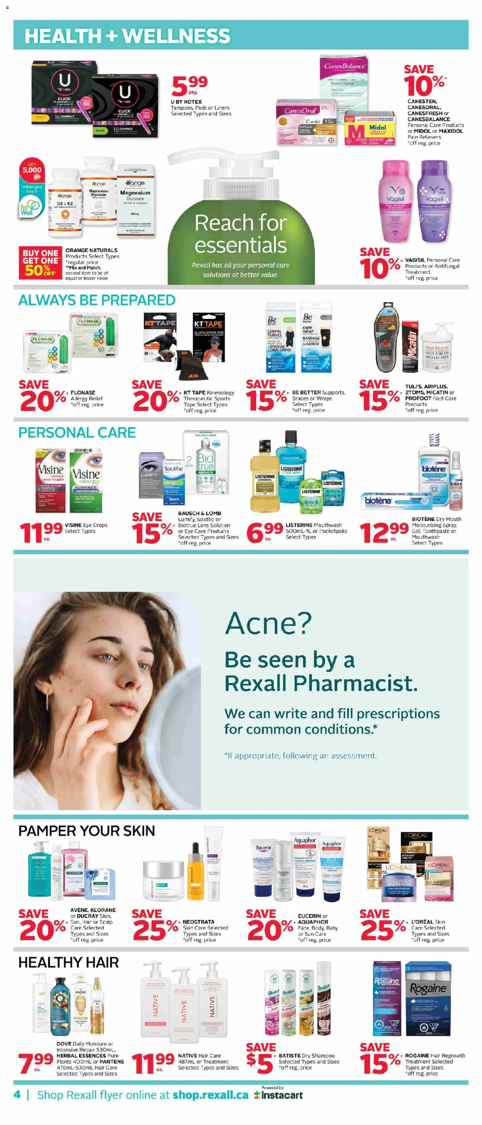 Rexall flyer valid from Aug 28, 2026 | Page: 15 | Products: Cream, Knee, Shampoo, Toothpaste