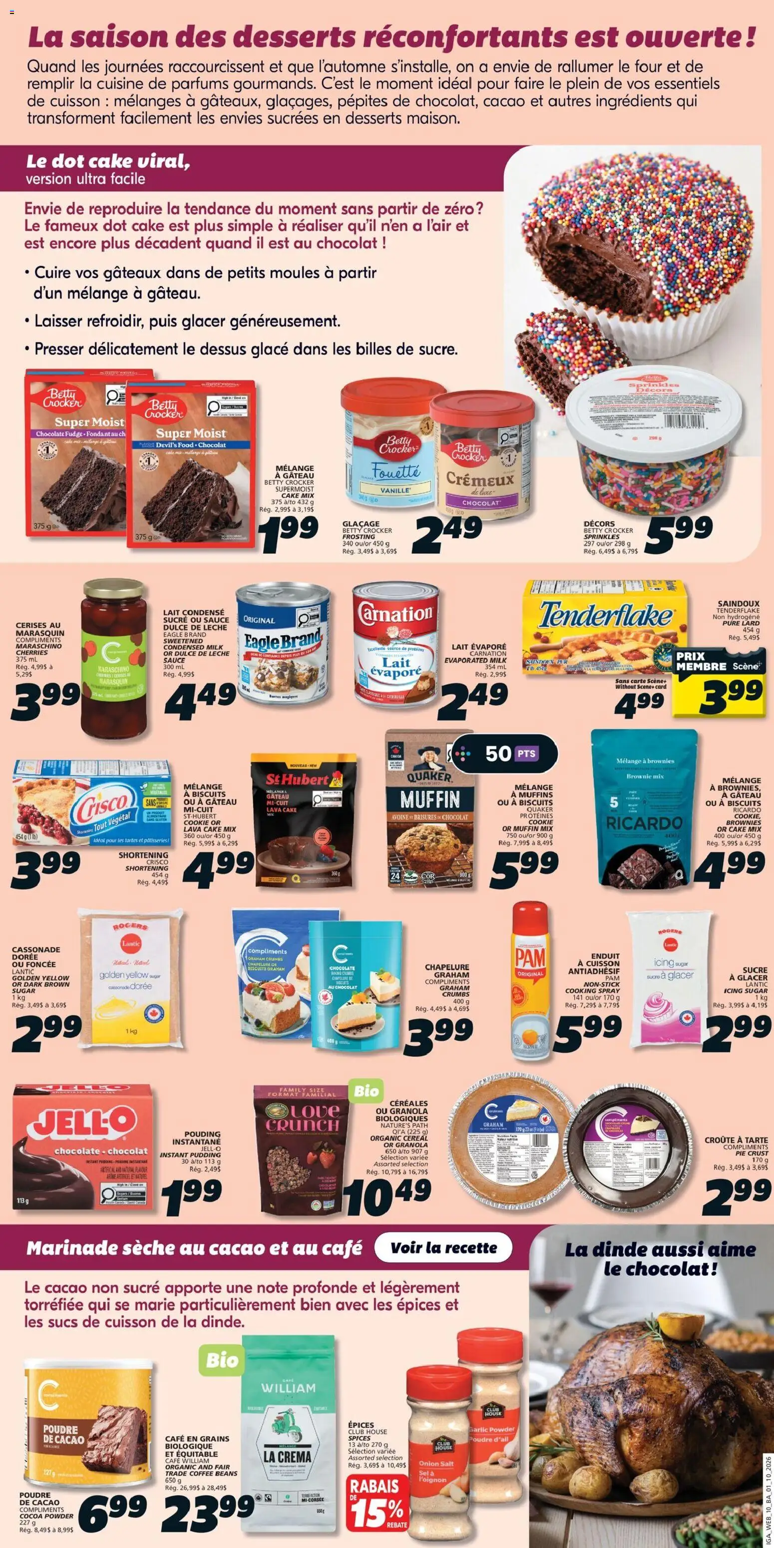 IGA flyer valid from Oct 1, 2026 | Page: 15 | Products: Icing sugar, Brownies, Coffee beans, Salt