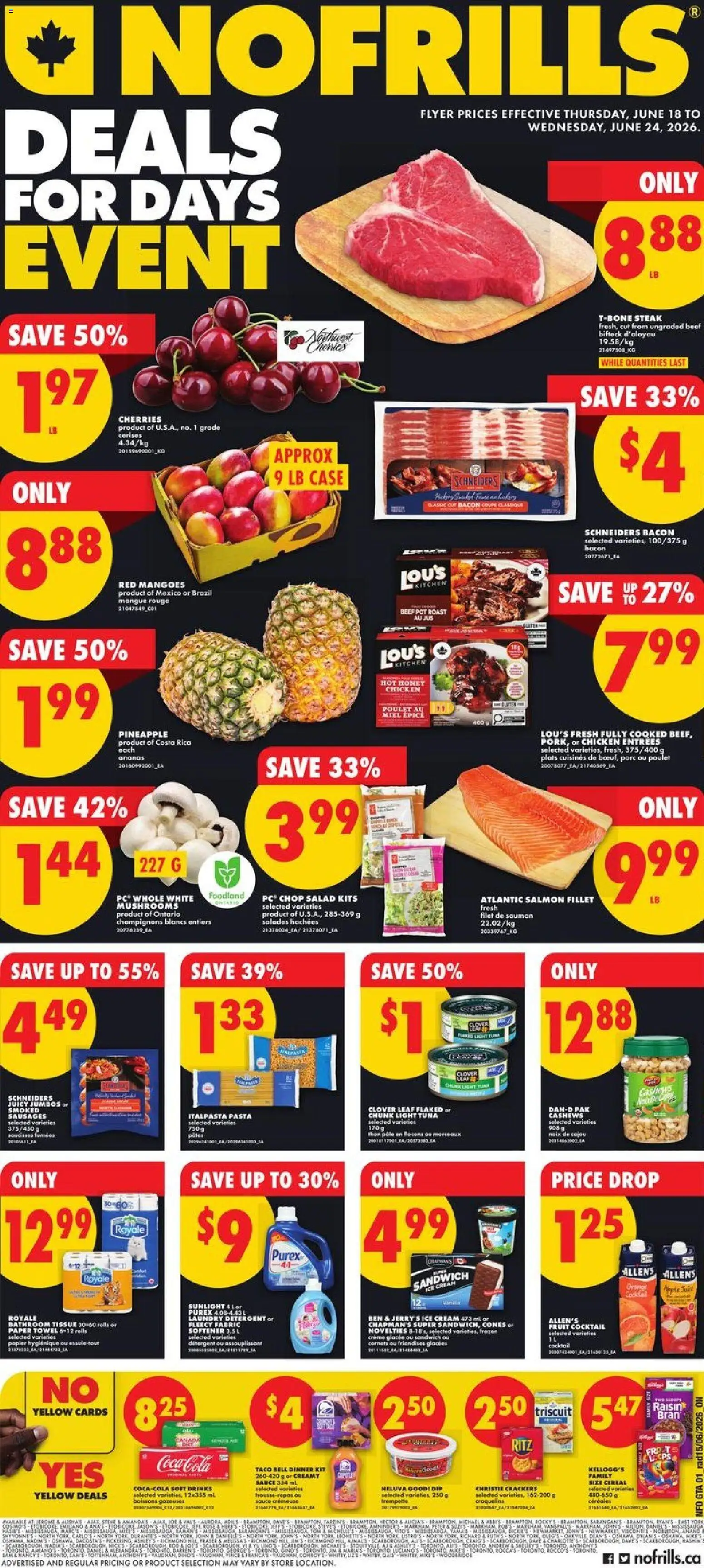 No Frills flyer valid from 18.06.2026 | Page: 1 | Products: Beef, Cream, PC, Fabric softener