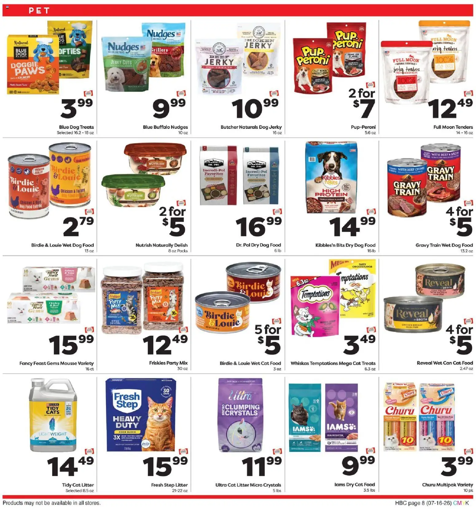 Weis Extended Savings - valid from 07/16/2026 | Page: 8 | Products: Dog Treats, Dog Food, Cat Litter, Rice