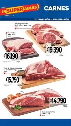 Vista previa La Anonima - Frescos válido desde el 20/08/2026 | Página: 2 | Productos: Bife de chorizo, Bife, Paleta, Chorizo