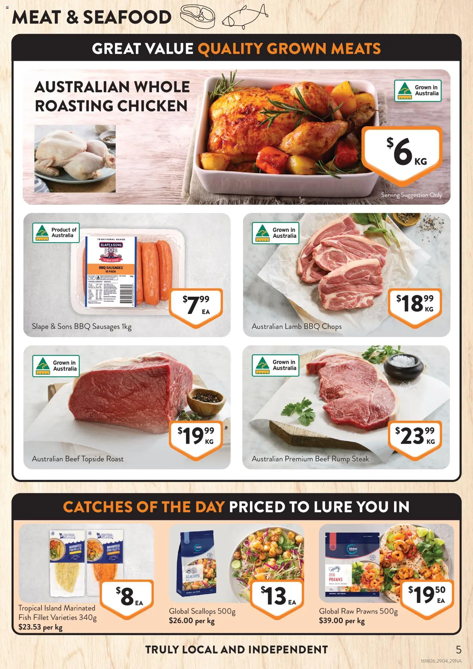 Foodworks catalogue - valid from 29.04.2026 | Page: 5 | Products: Lamb, Meat, Prawns, Seafood