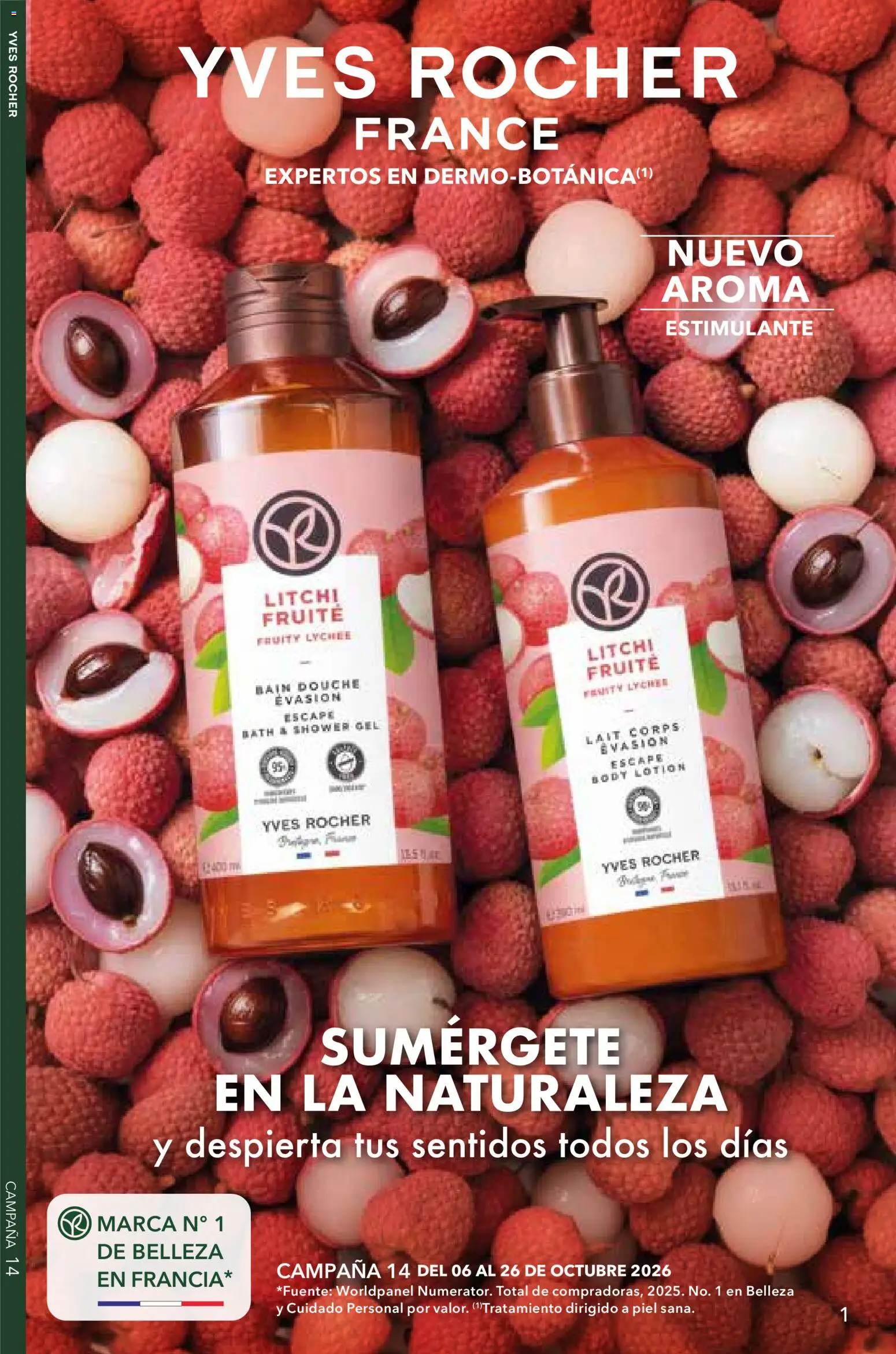 Nuevas ofertas de Yves Rocher válidas en toda la República Mexicana desde el 06/10/2026. ¡Encuentra las mejores ofertas en Yves Rocher campaña 14 2026! | Página: 1 | Productos: Body, Campana