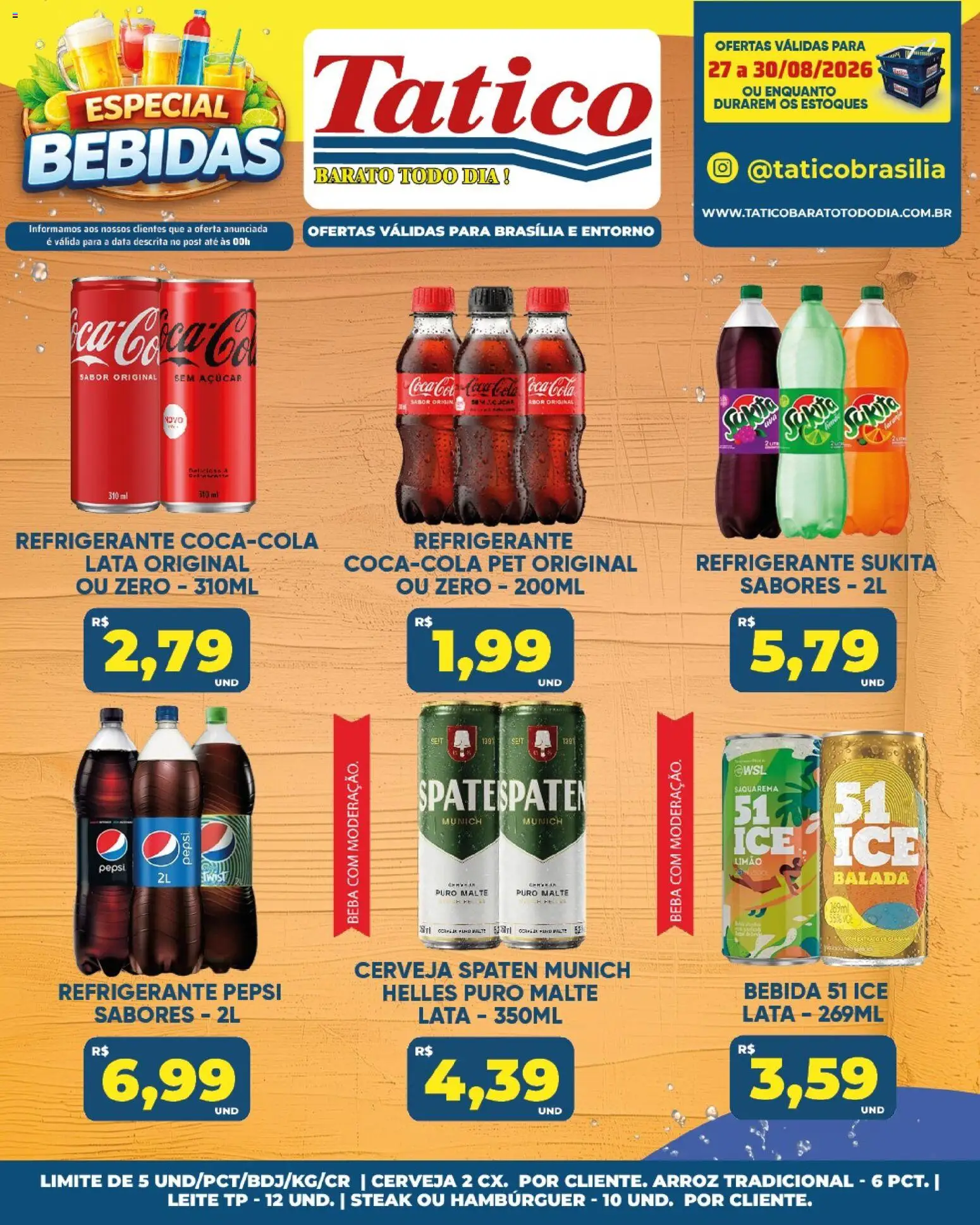 Tatico Folheto - válido de 27/08/2026 | Página: 23 | Produtos: Pepsi, Cola, Arroz, Bebida