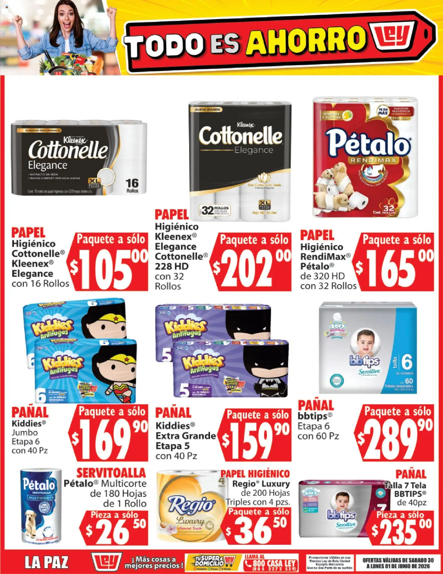 Nuevas ofertas de Casa Ley válidas en toda la República Mexicana desde el 30.05.2026. ¡Encuentra las mejores ofertas en Casa Ley folleto Todo es ahorro! | Página: 9 | Productos: Pera, Papel higiénico