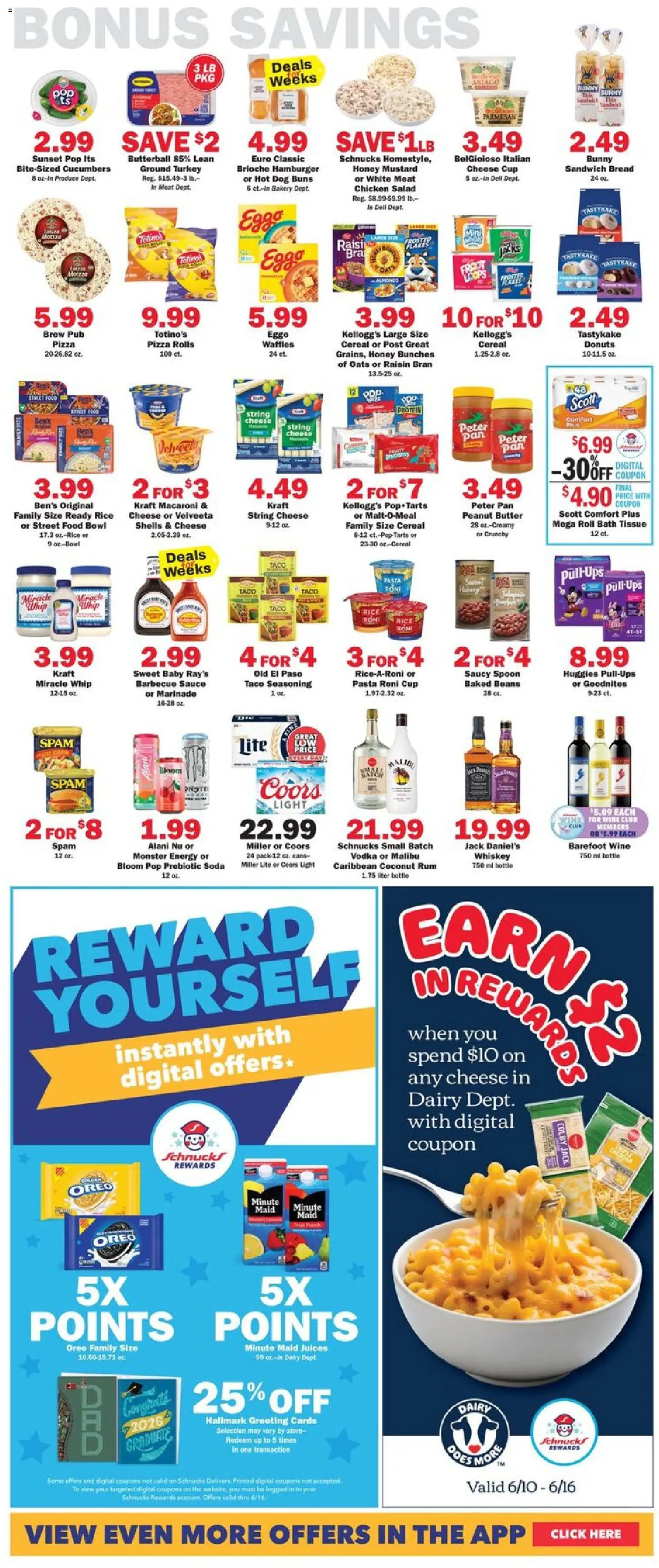 Schnucks Weekly Print Ad - MO - valid from 10.06.2026 | Page: 5 | Products: Bakery, Cheese, Pizza, Vodka