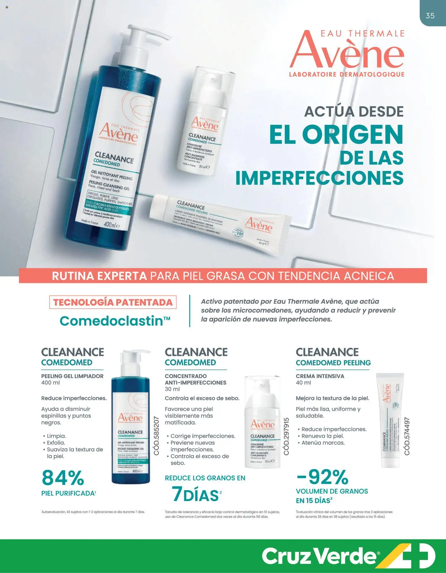 Cruz Verde - Dermocosmética │ válido desde el 31.08.2026 | Página: 35 | Productos: Limpiador, Sobre, Crema, Bajo