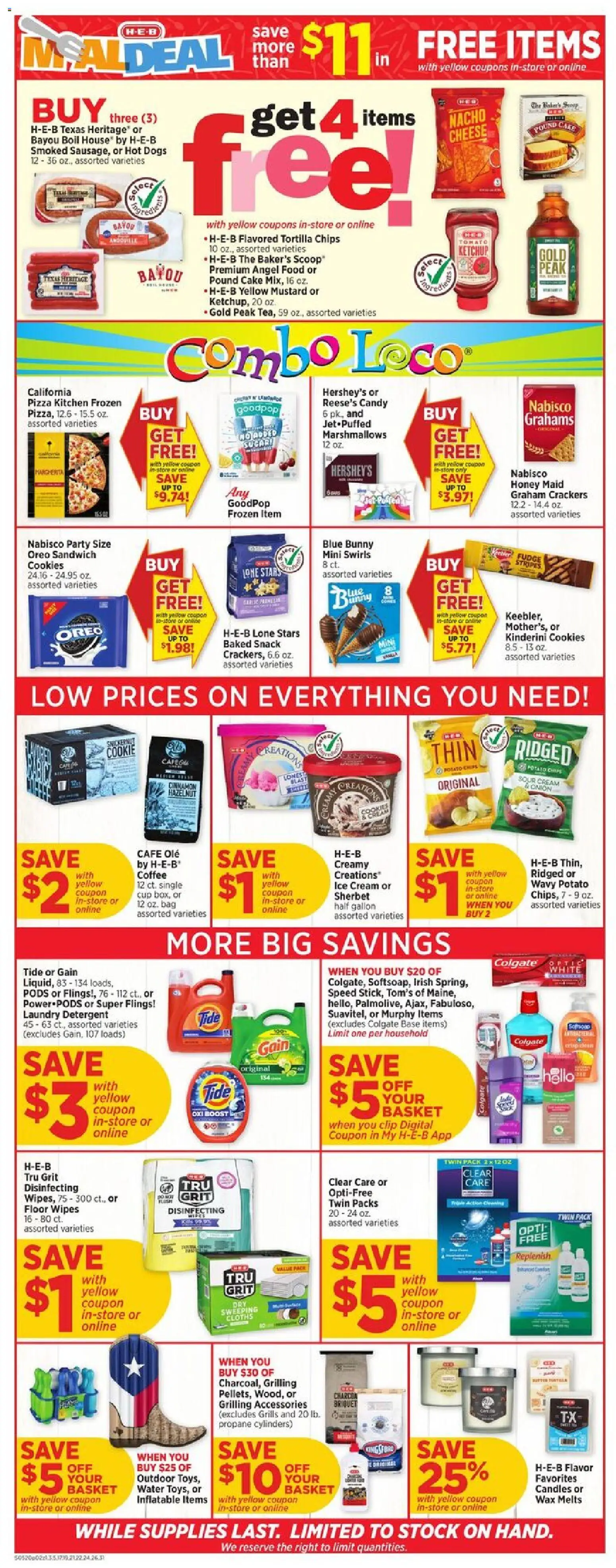 H-E-B Weekly Ad - valid from 20.05.2026 | Page: 2 | Products: Butter, Sour cream, Ketchup, Cookies