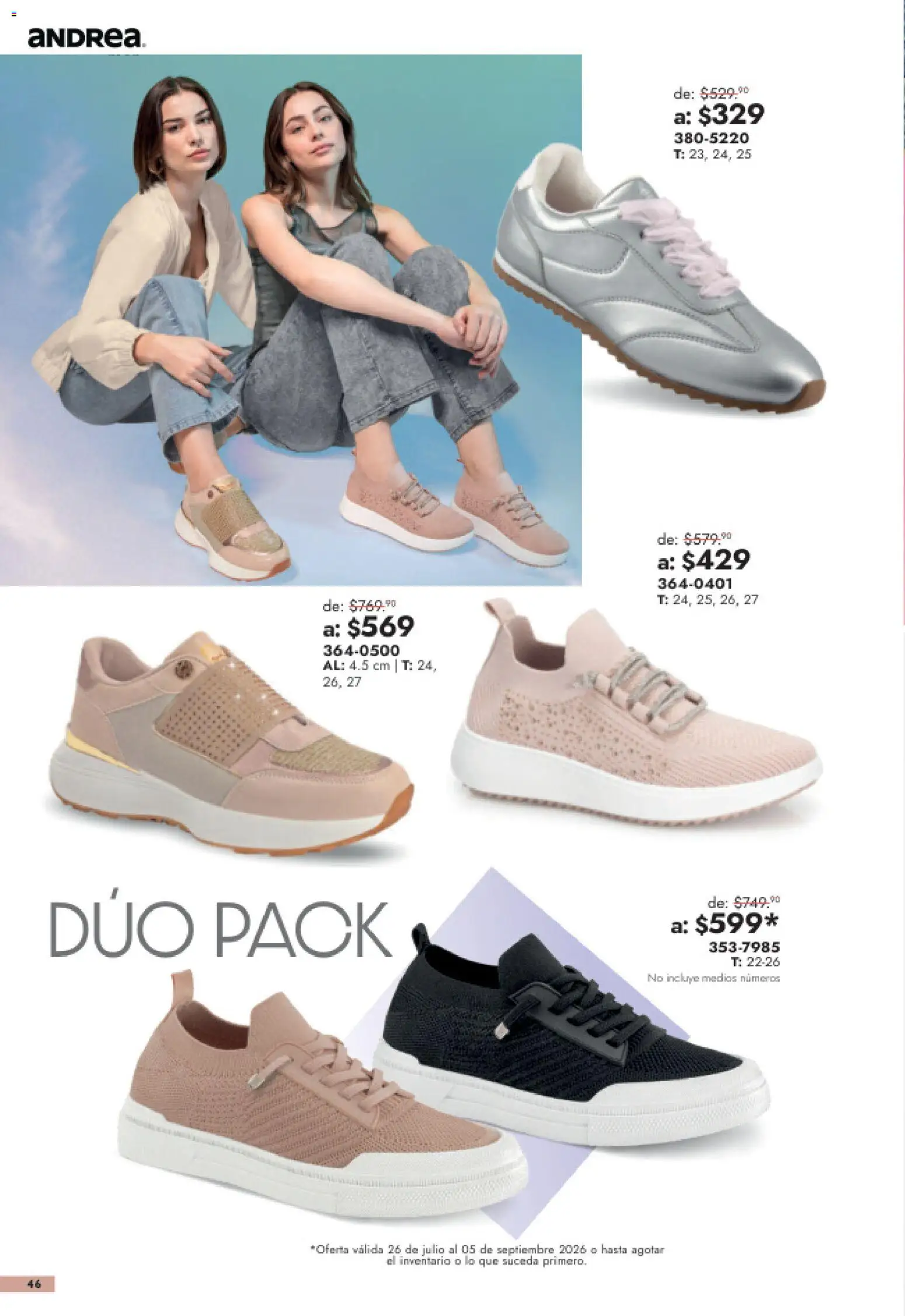 Nuevas ofertas de Andrea válidas en toda la República Mexicana desde el 26/07/2026. ¡Encuentra las mejores ofertas en Andrea catálogo Outlet! | Página: 46