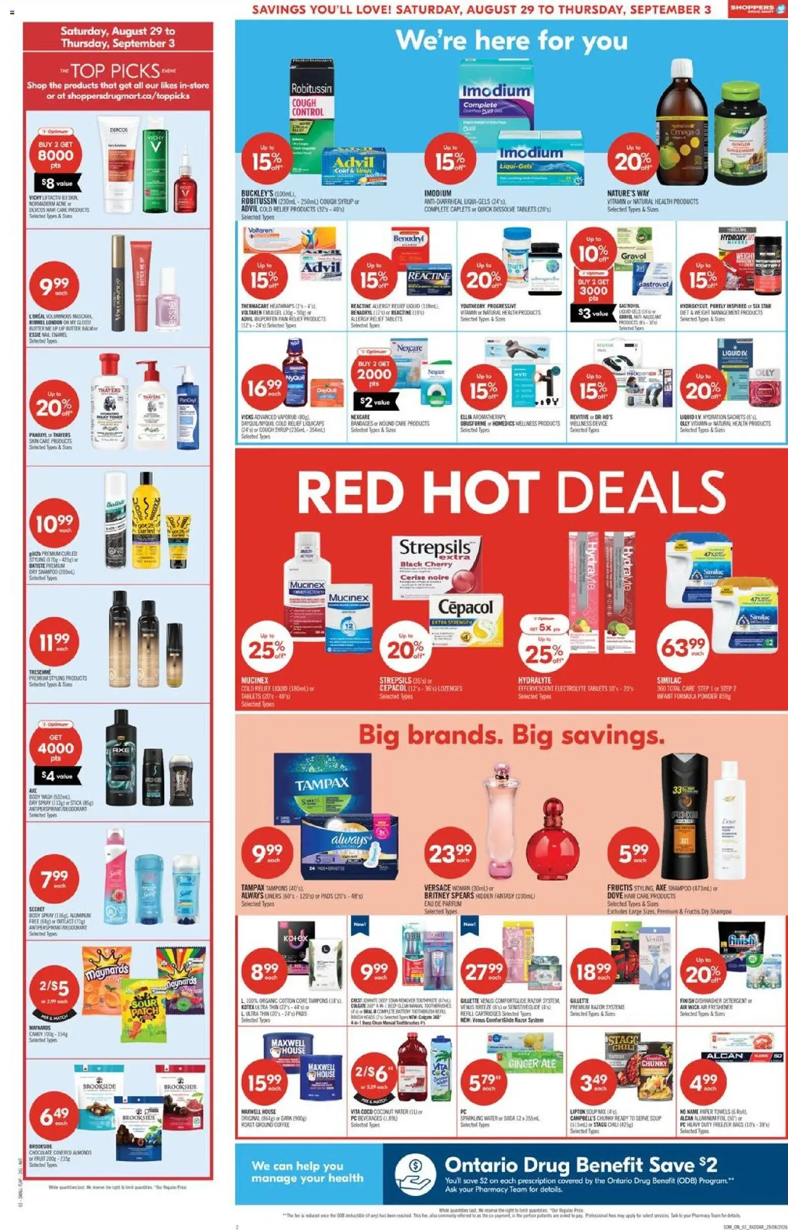 Shoppers flyer valid from Aug 29, 2026 | Page: 4 | Products: Coconut, Ginger, Almonds, Foil