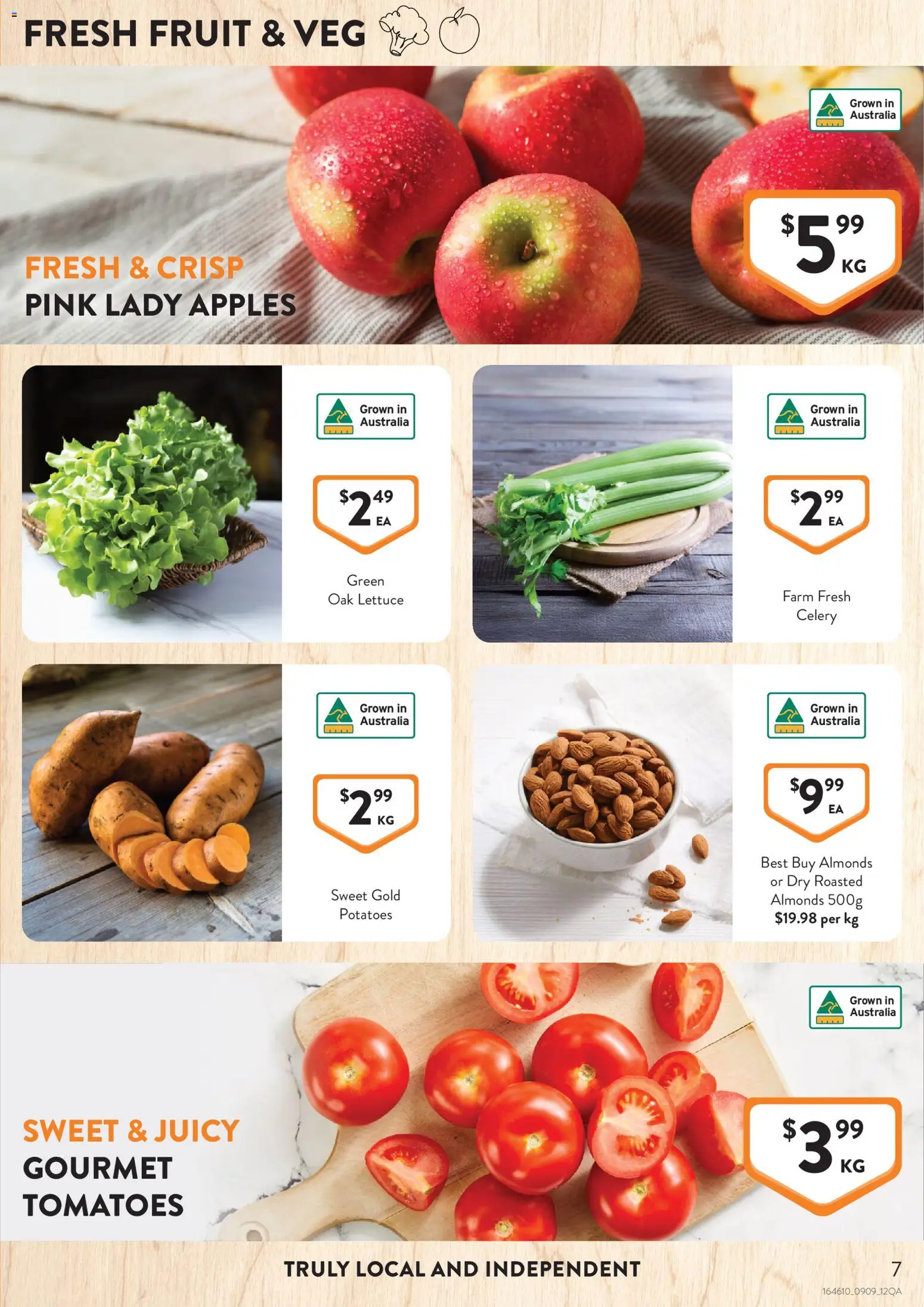 Foodworks catalogue - valid from 09/09/2026 | Page: 7 | Products: Roasted almonds, Almonds, Apples, Celery