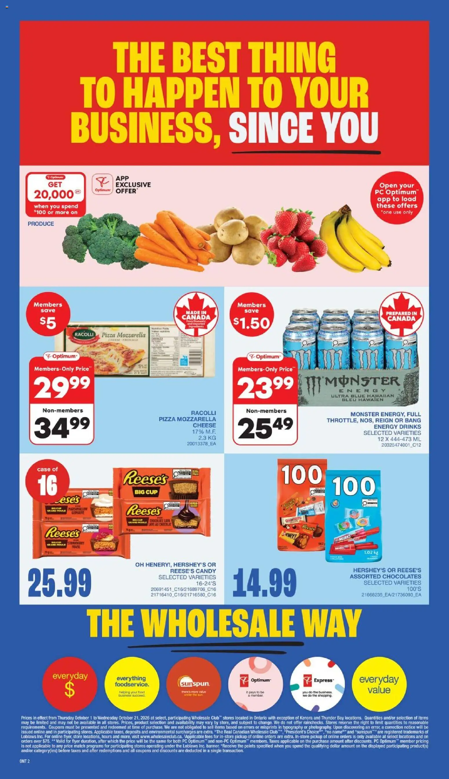 Wholesale Club flyer valid from Oct 1, 2026 | Page: 5 | Products: PC, Food, Chocolate, Pizza