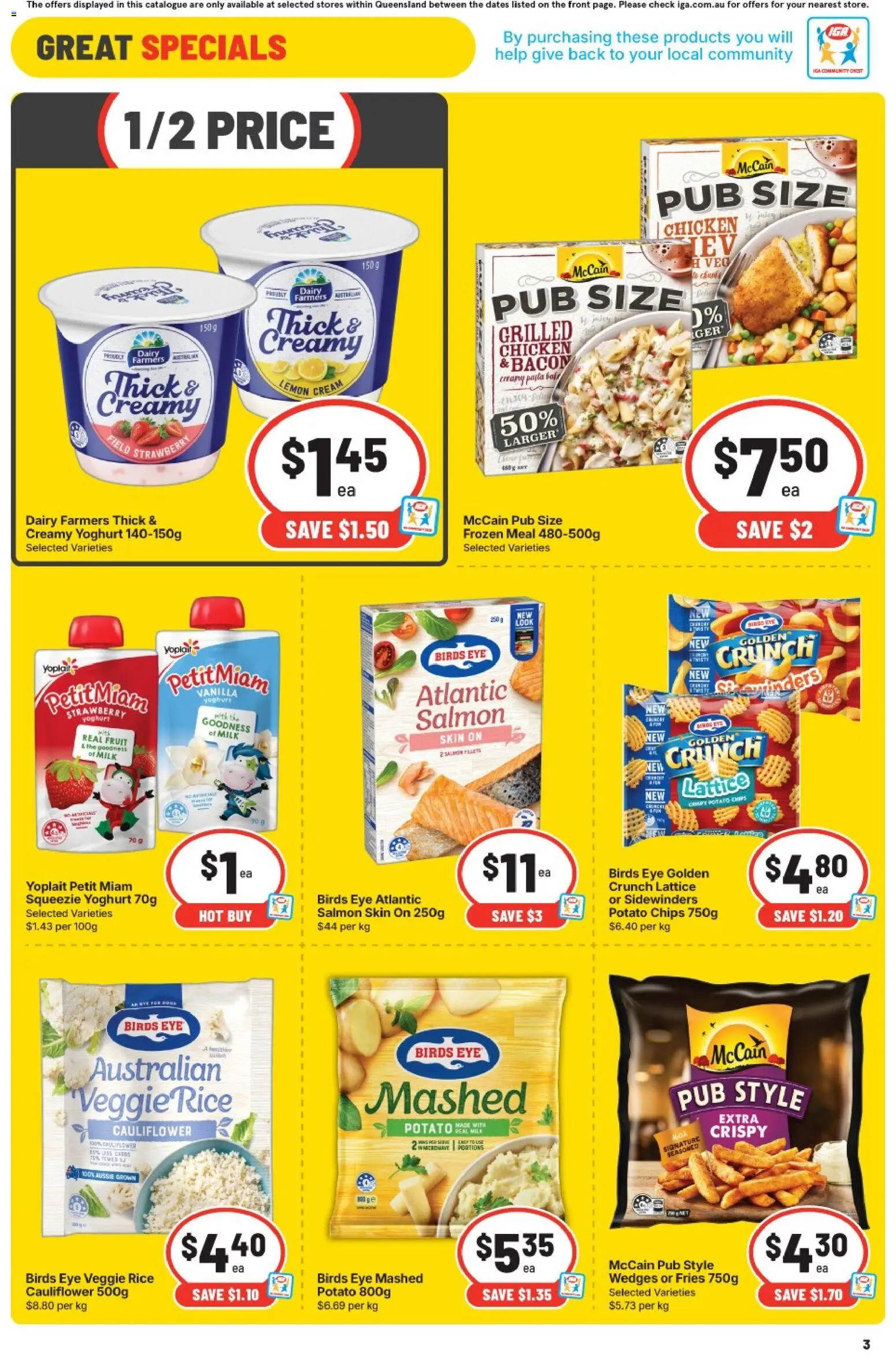 IGA catalogue - valid from 03.06.2026 | Page: 3 | Products: Bacon, Rice, Salmon, Lemon