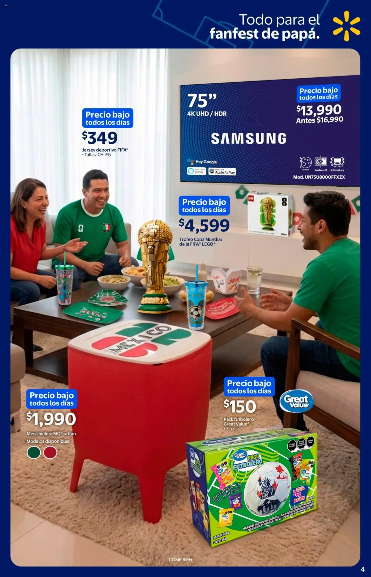 Nuevas ofertas de Walmart válidas en toda la República Mexicana desde el 11.05.2026. ¡Encuentra las mejores ofertas en  Walmart folleto El mejor doblete para papá! | Página: 4 | Productos: Hielera, Mesa