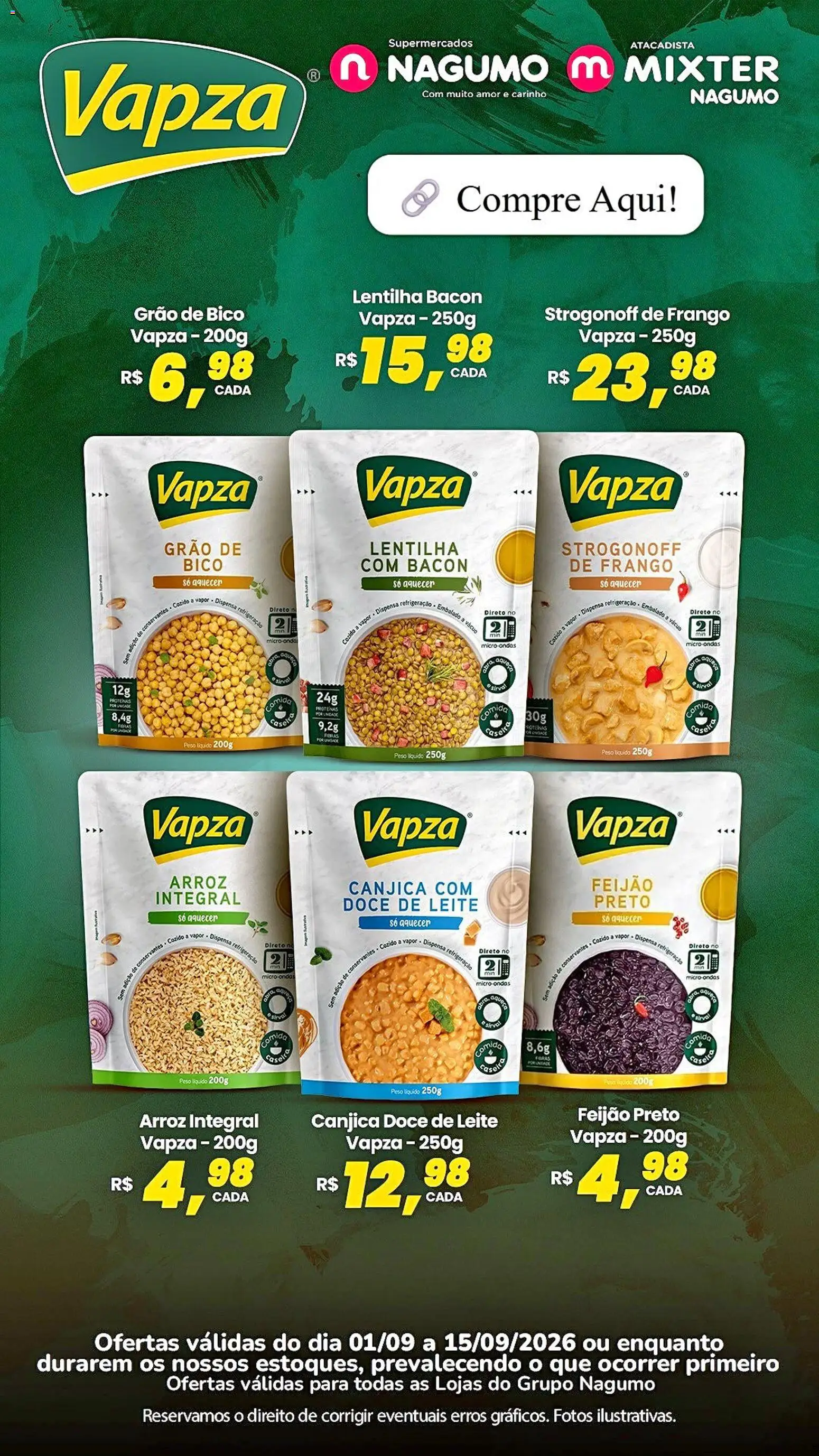 Nagumo Folheto - válido de 01/09/2026 | Página: 1 | Produtos: Lentilha, Leite, Bico, Bacon